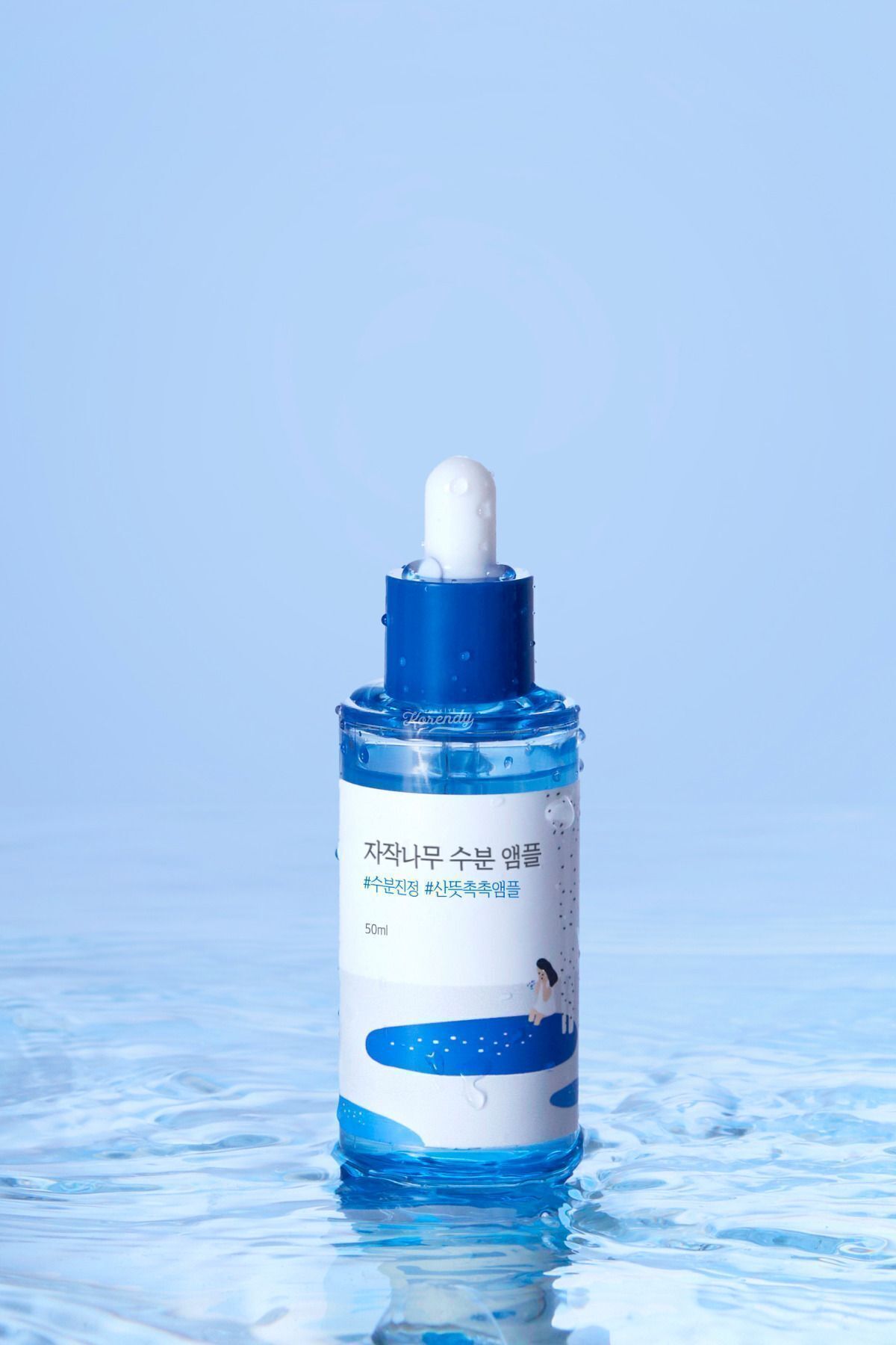 سرم پوست آمپول مرطوب کننده آب توس KORENDY 72 ساعت نرم غششی 50ML Round Lab