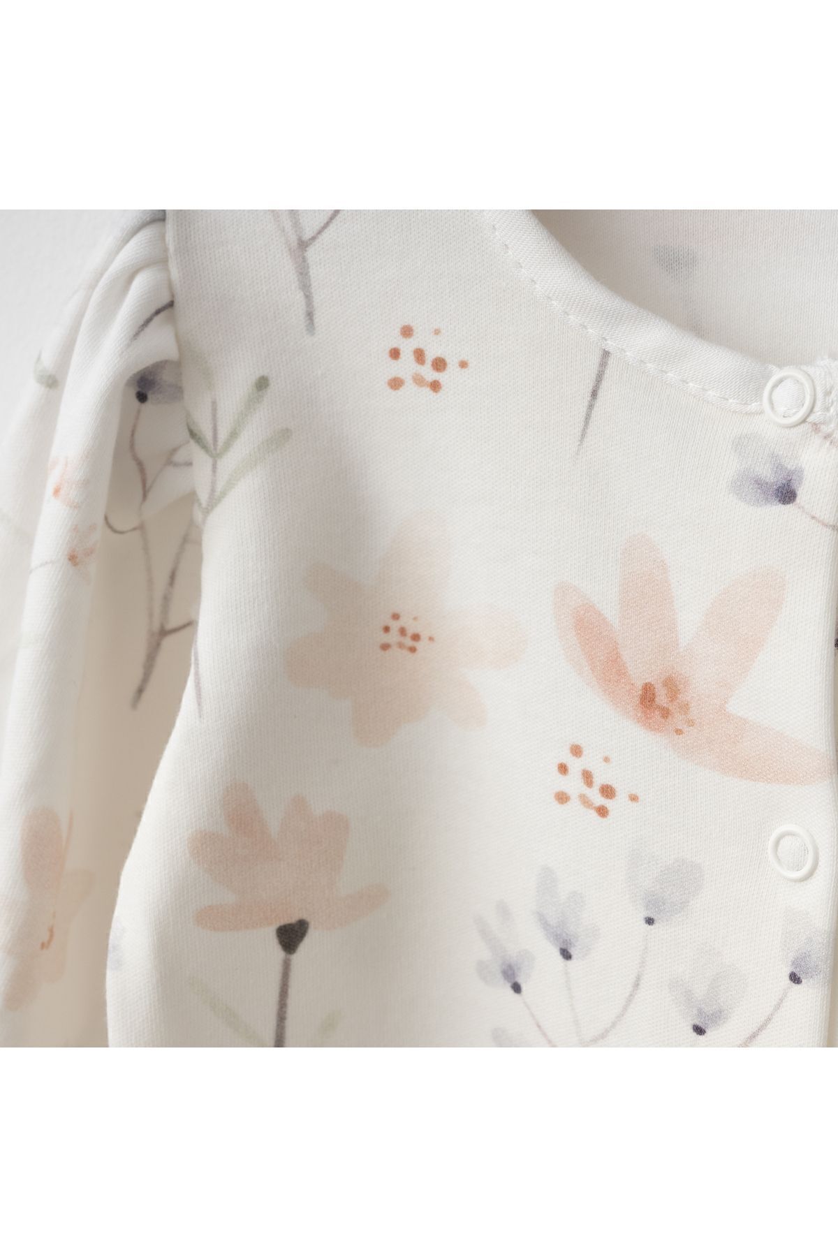 Minimus Kız Bebek Yeni Doğan Lavinia Çiçekli Karpuz Kol Tulum Takım Yenidoğan Pamuklu Bandanalı Bebek Takımı fotoğrafı 2 (önizleme)