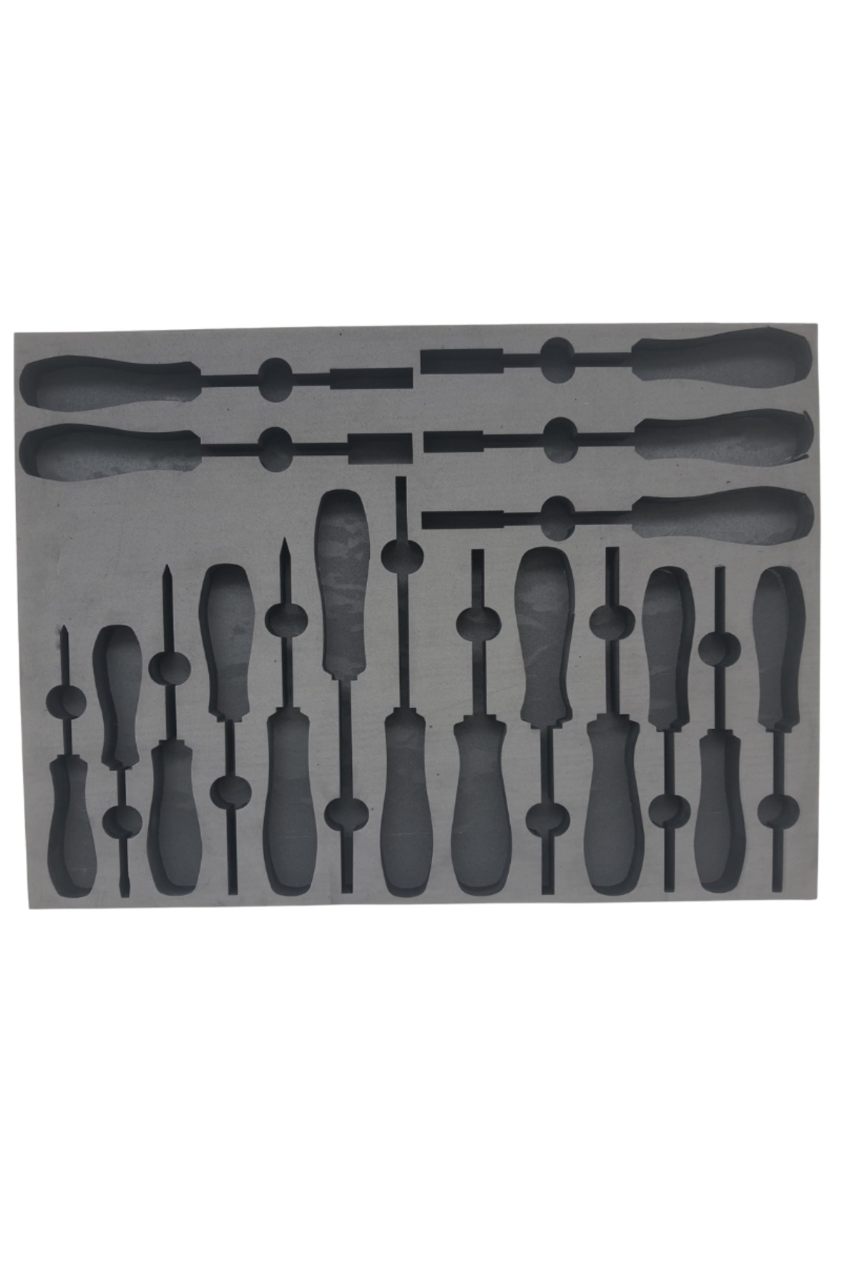 VIKTEC RİCO Tornavida Takımları Uyumlu EVA Sünger Organizer (Düz - Yıldız - Torx - Lokma Tornavida Uyumlu)