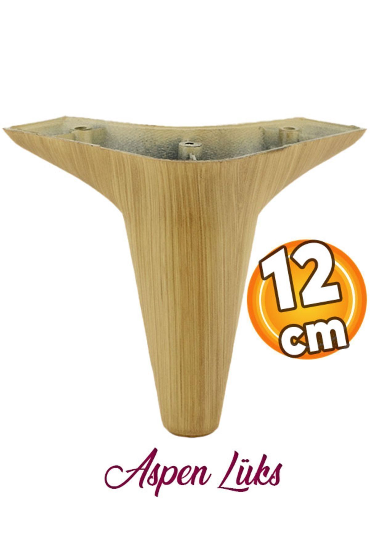 Badem10 Aspen Lüks Mobilya Kanepe Koltuk Ayağı Ayakları 12 Cm Açık Kahverengi Ayak