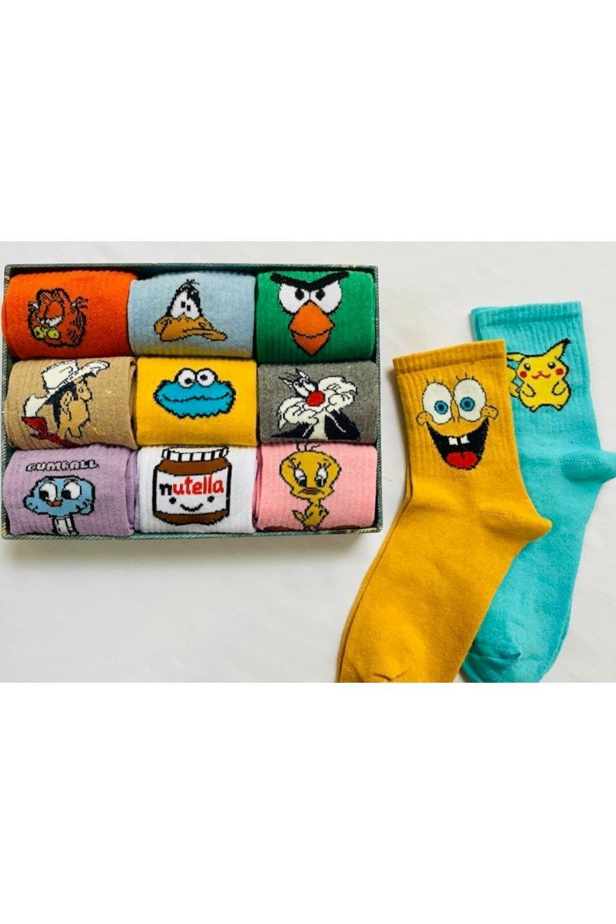 myDea-Unisex Character Patterned College Socks 6 Pairs 2