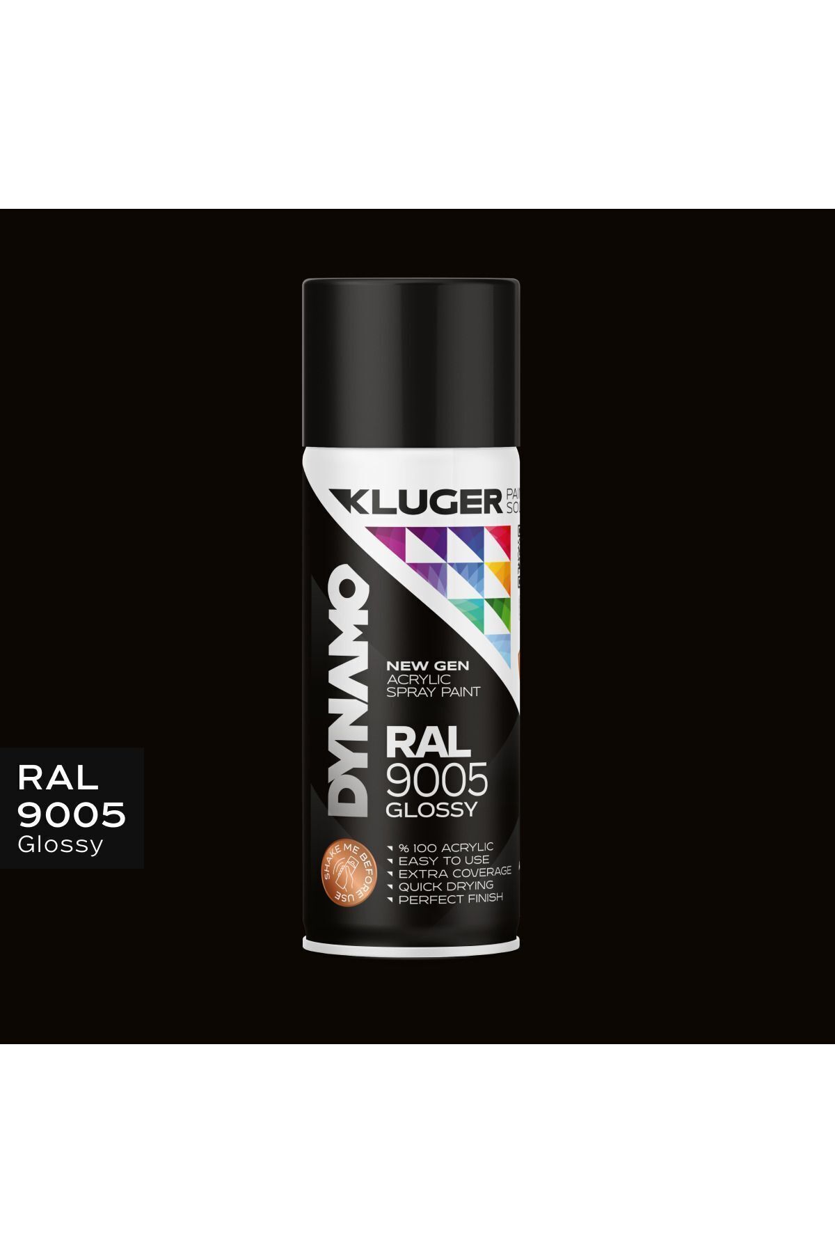 Kluger Dynamo Sprey Boya 120 Siyah Parlak - Ral 9005