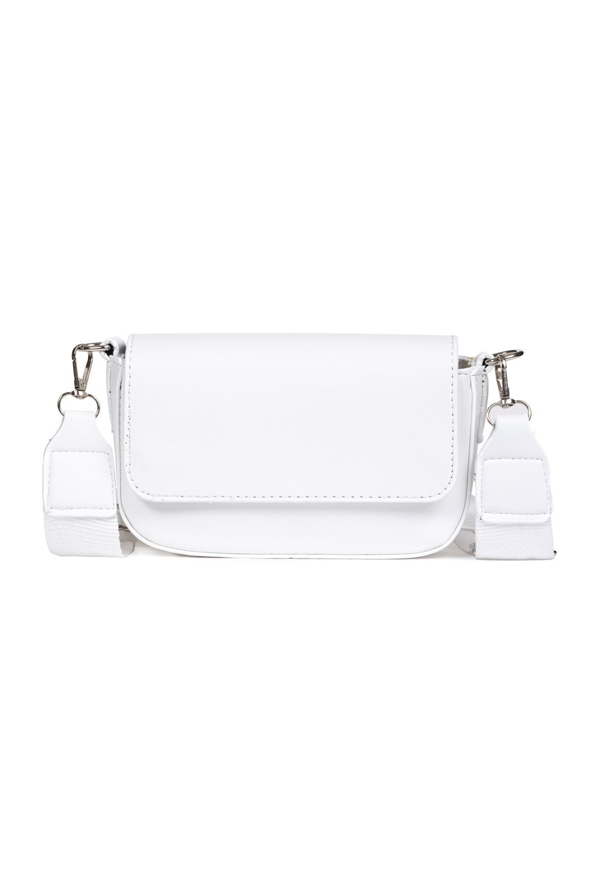 macharel jeans-Weiße kleine Baguette-Tasche mit überkreuztem Riemen 2