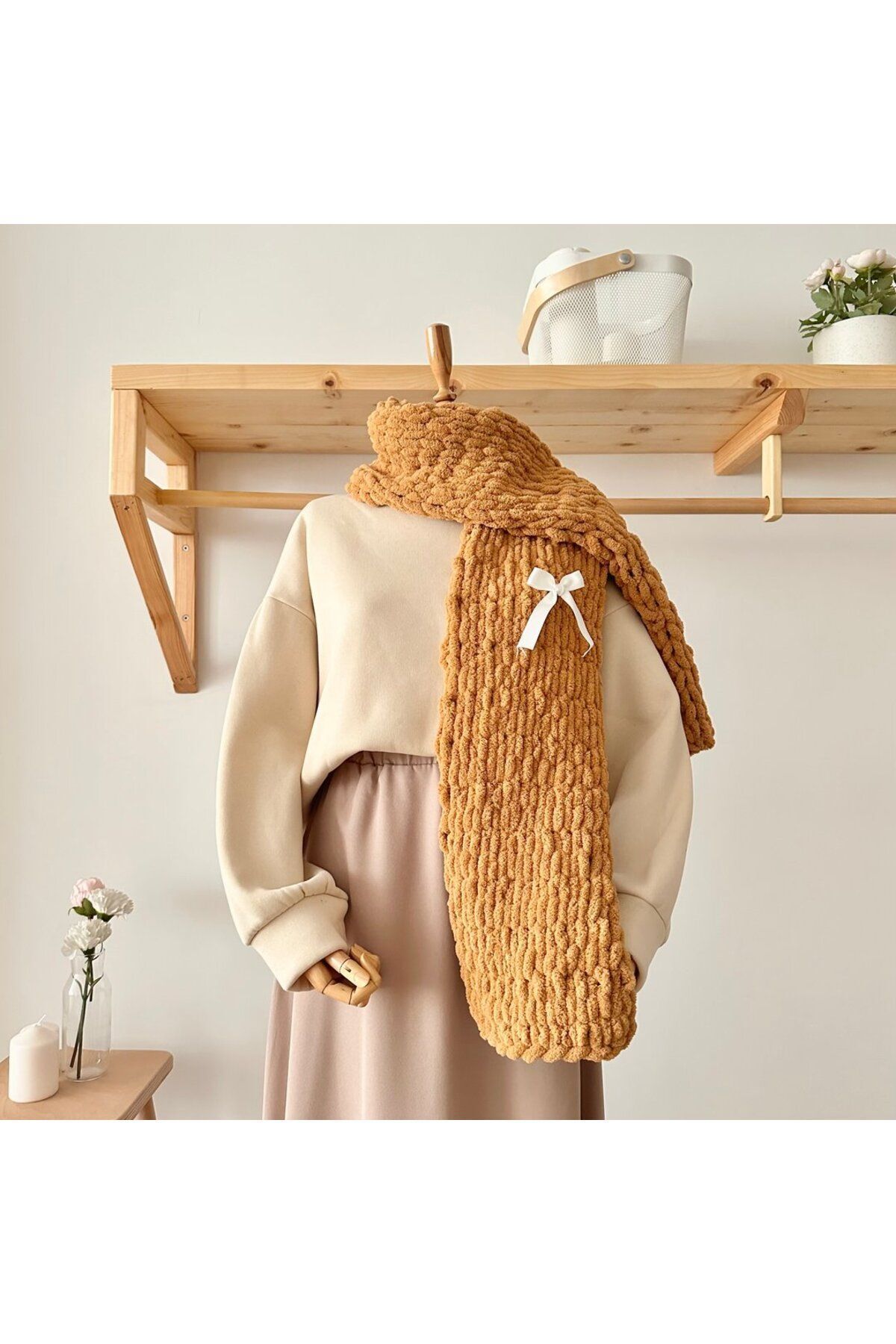qarmacha Eșarfă Tricotată Manual Unisex - Single Dimension