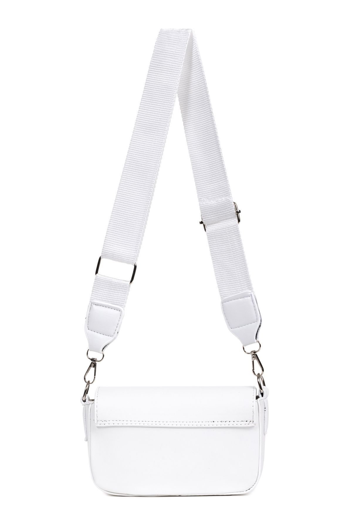 macharel jeans-Weiße kleine Baguette-Tasche mit überkreuztem Riemen 5