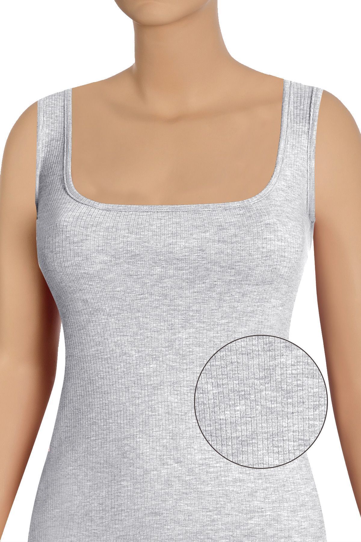 Öts-Women's Ribbed Square Collar Cotton Lycra Undershirt 2
