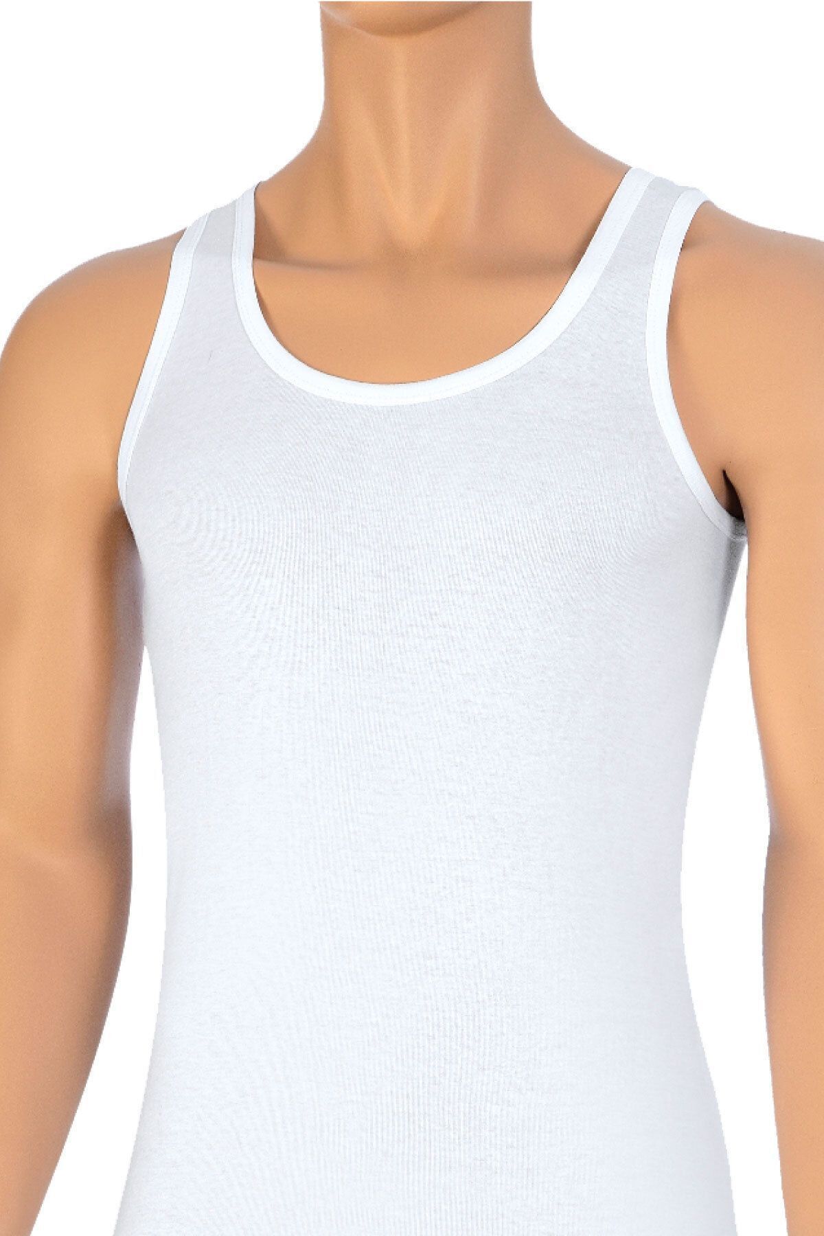 Öts Cămașă De Corp Cu Nervuri Pentru Bărbați Din 2 Piese Alb (100% Bumbac) Masculin - M