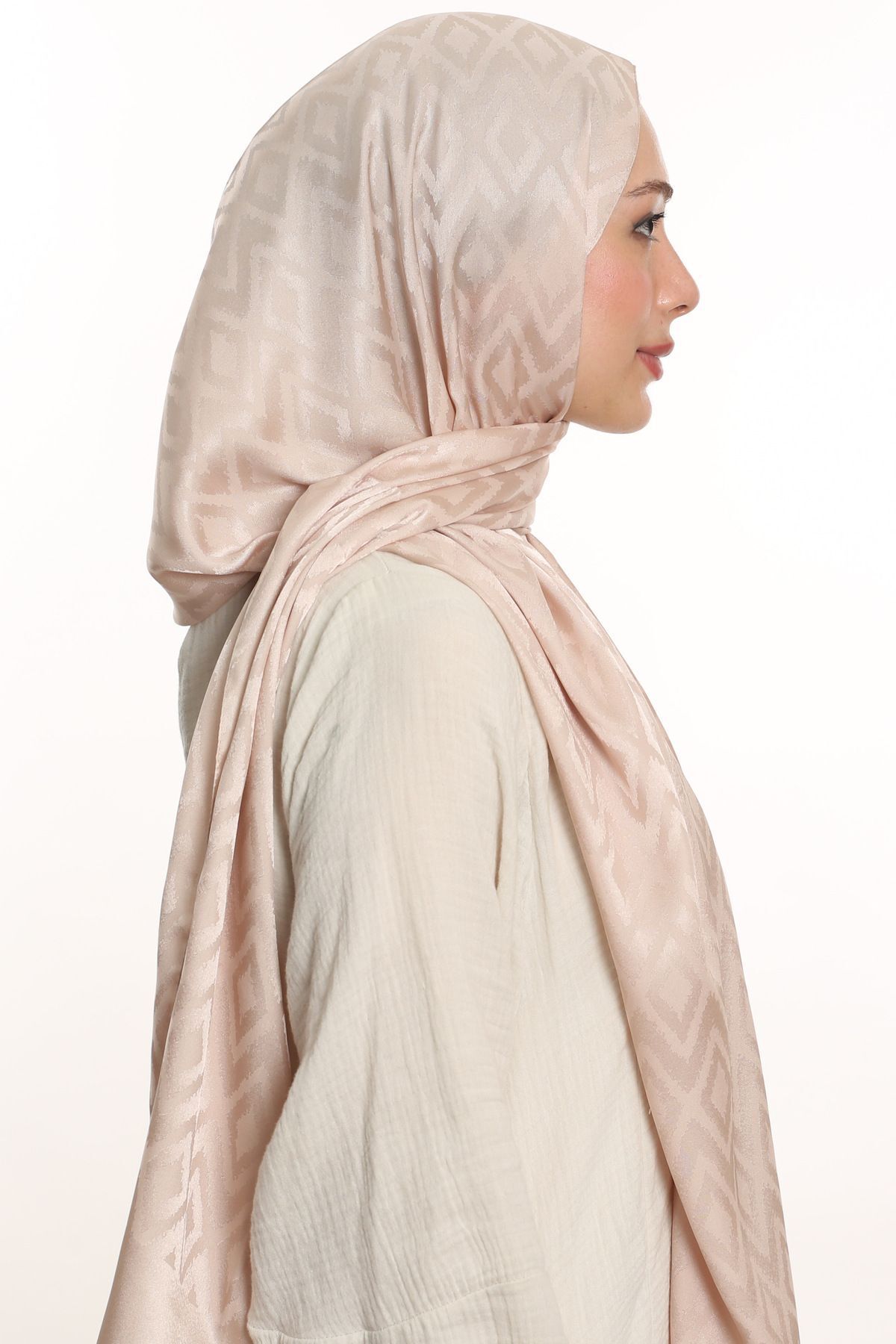 m moon scarf-High Quality Tile Patterned Silky Jacquard Shawl - Imported Fabric and Italian Stitching 5