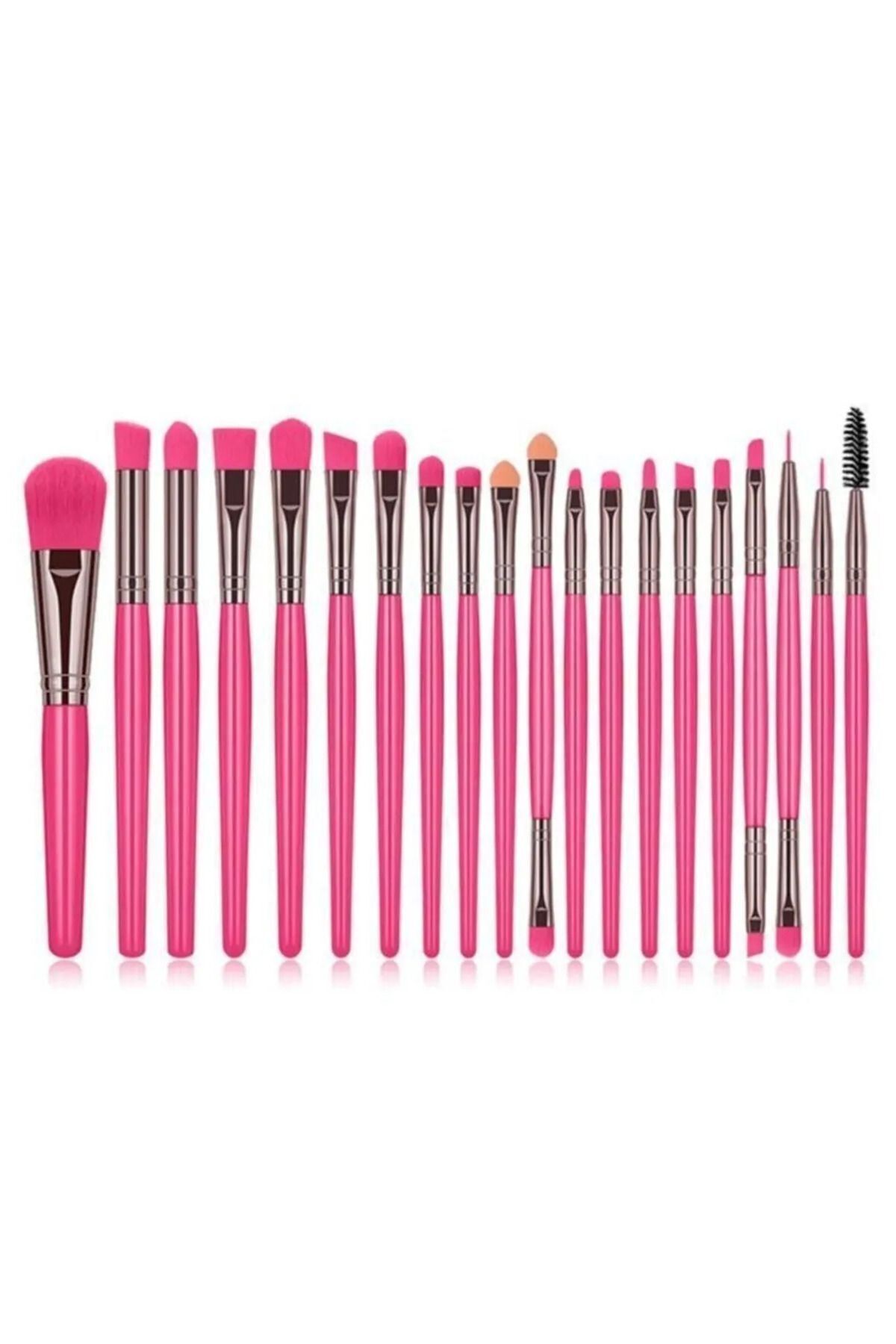 20'li Parça Makyaj Fırça Seti Neon Pembe Renk — 025878 — تصویر 3 از 3