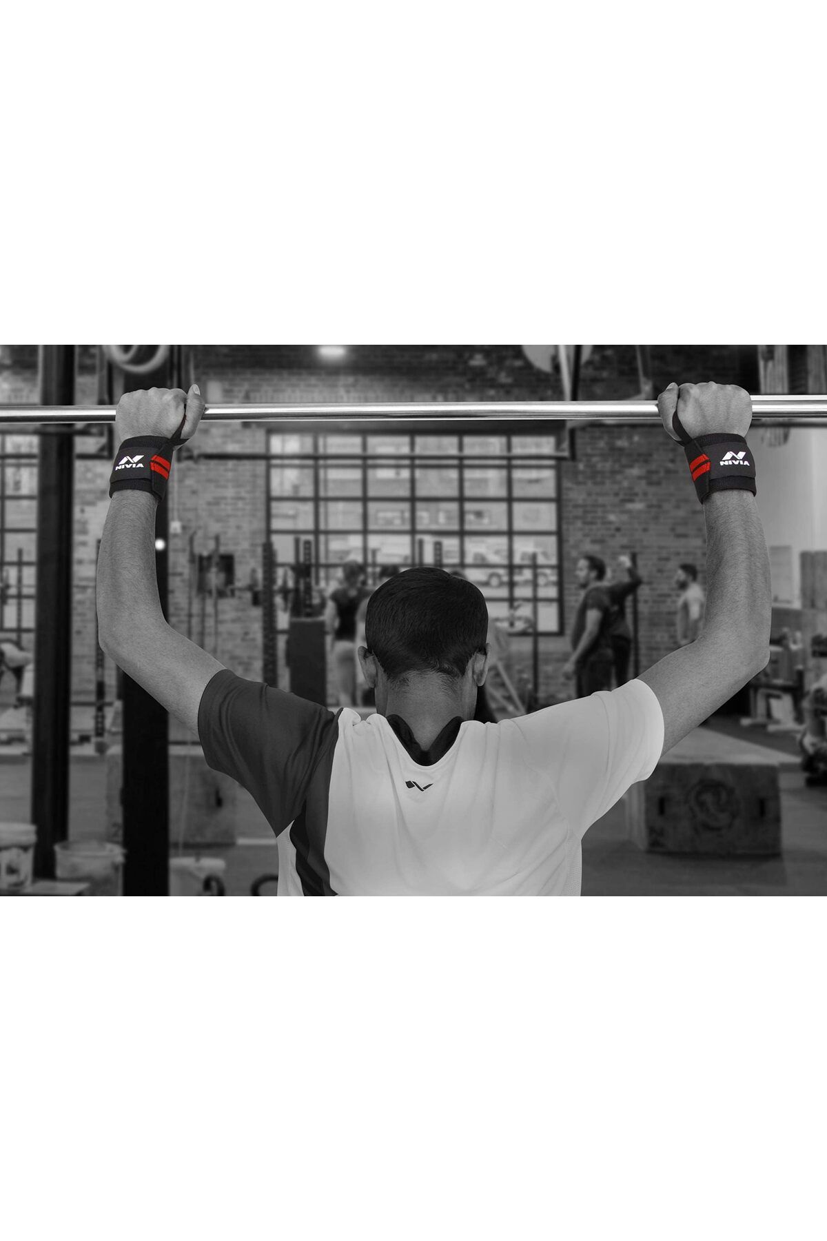Nivia-Weight Lifting Wrist Support |Black/Red, Free Size - Adjustable with Velcro & Thumb Loop Strap 5