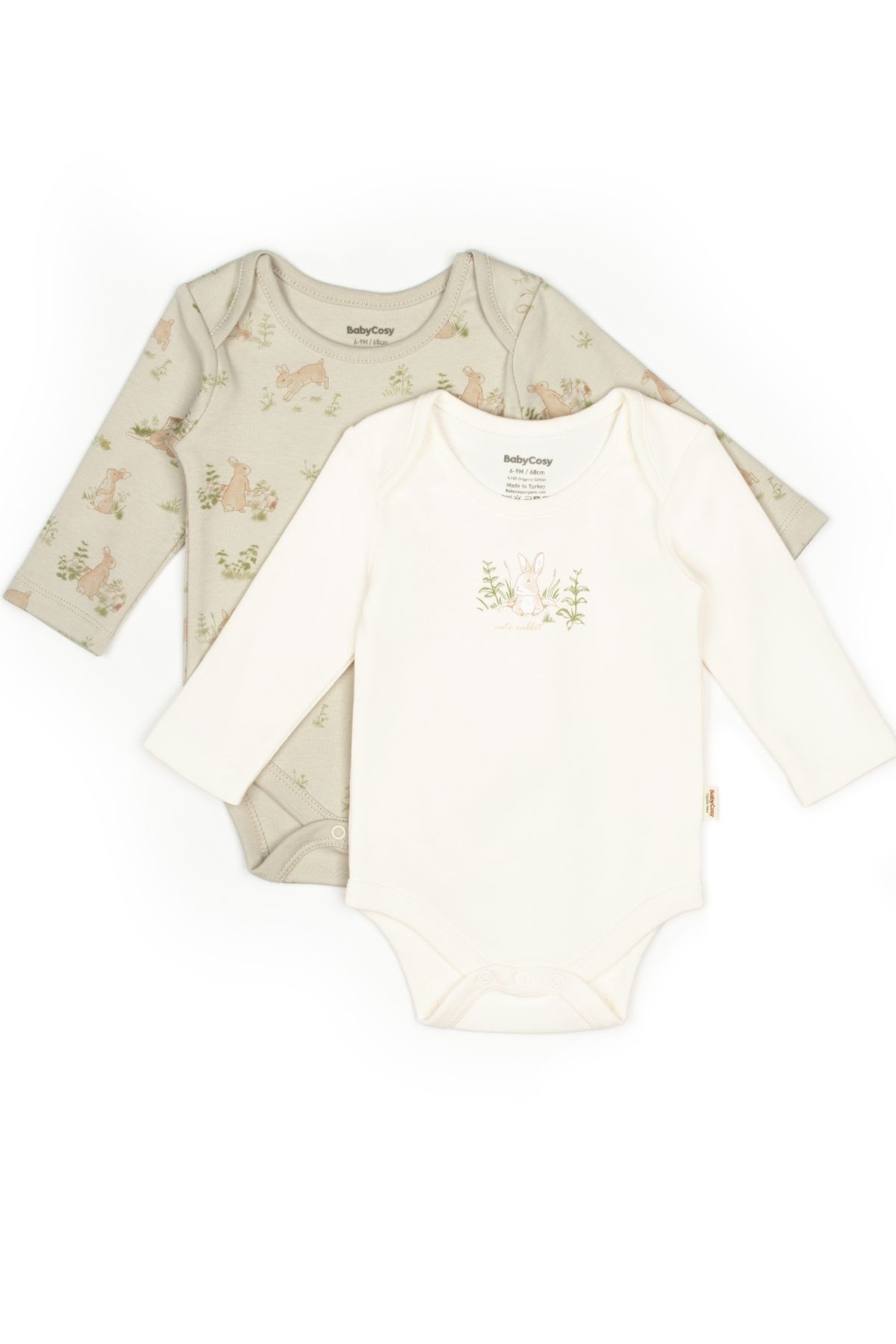 BabyCosy-طقم بدلة للفتيات الصغيرات بأكمام طويلة من القطن العضوي المنقوش مكون من قطعتين 6