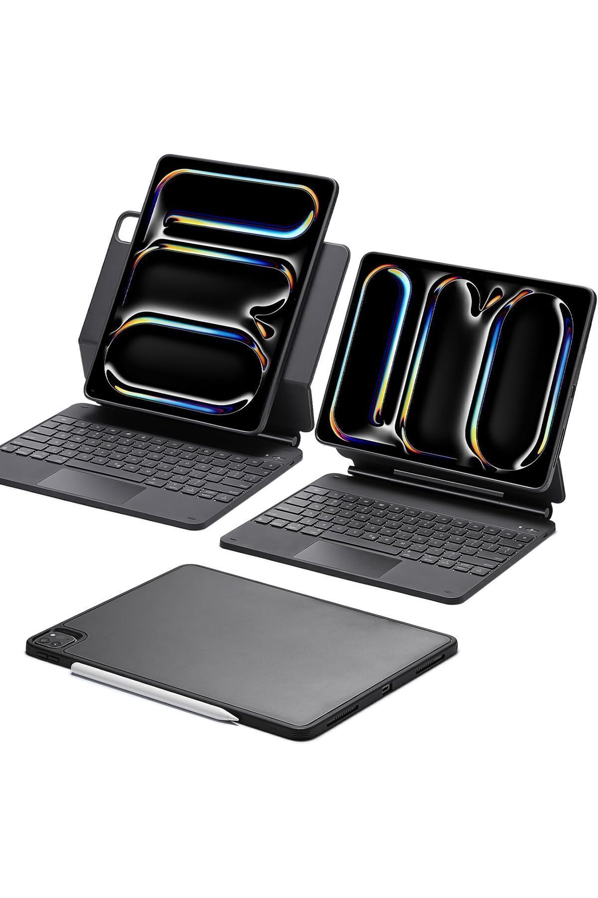Fogy İpad Pro 7.nesil 13"inç M4 2024 Uyumlu Magic Keyboard Touchpad Işıklı Klavyeli Kılıf