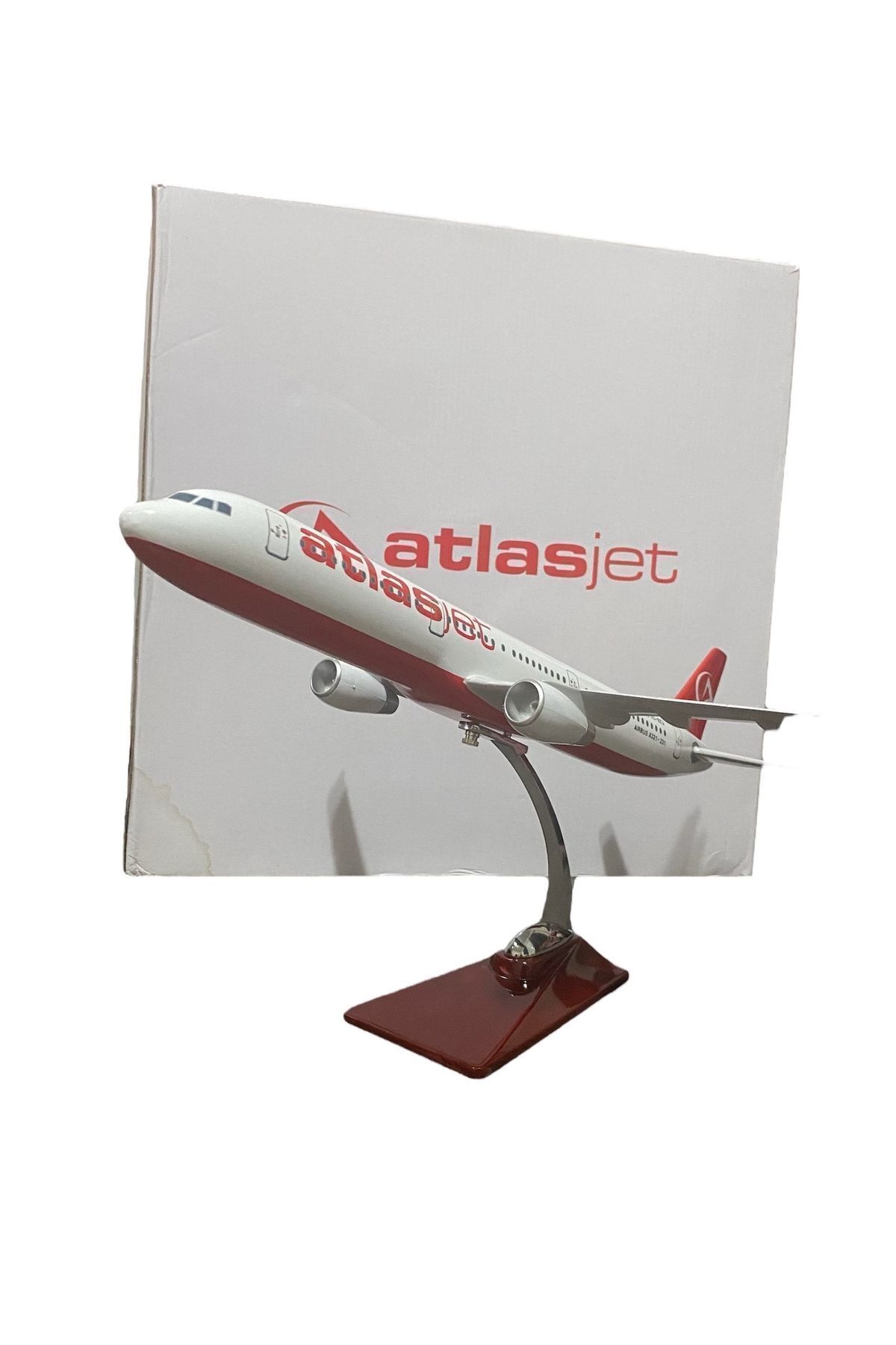 atlasjet Metal Maket Uçak 1/100 Lisanslı - Aırbus A321 231 Model Metal Uçak 44 Cm