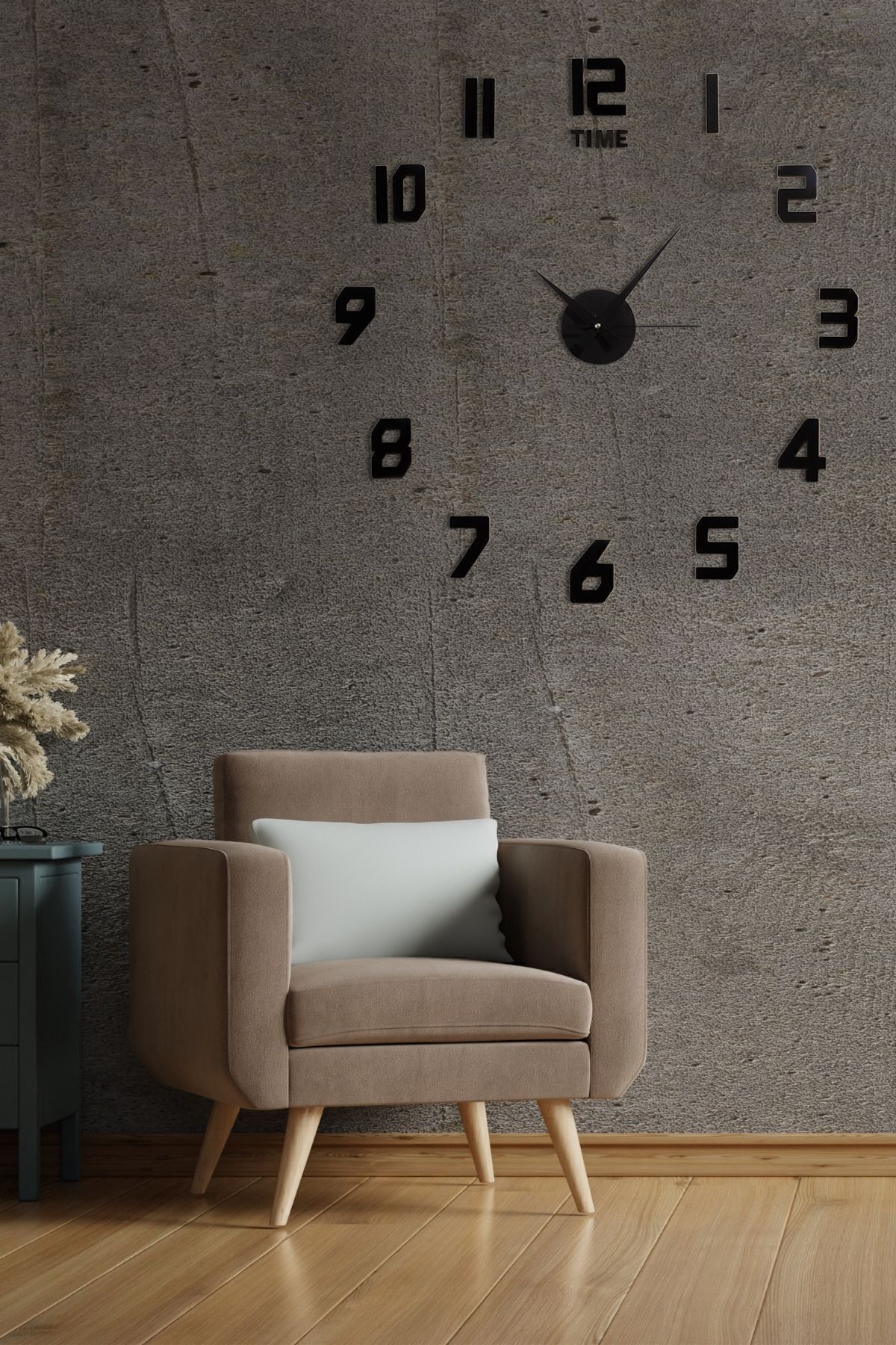 ساعة حائط ثلاثية الأبعاد ذاتية اللصق، تصميم عصري ب...