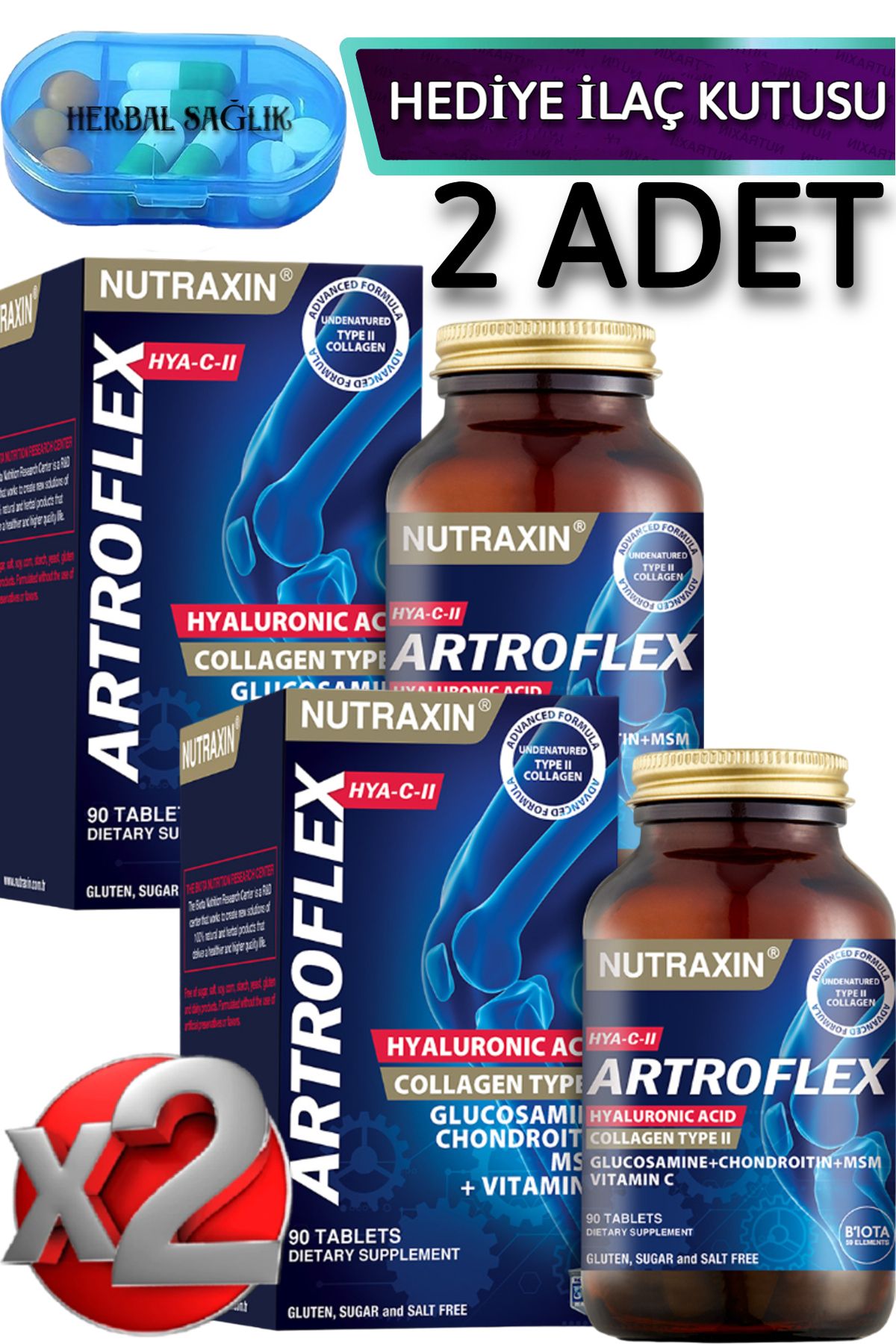 Nutraxin 2 Adet Artroflex Hya-C-II 90 Adet Tablet