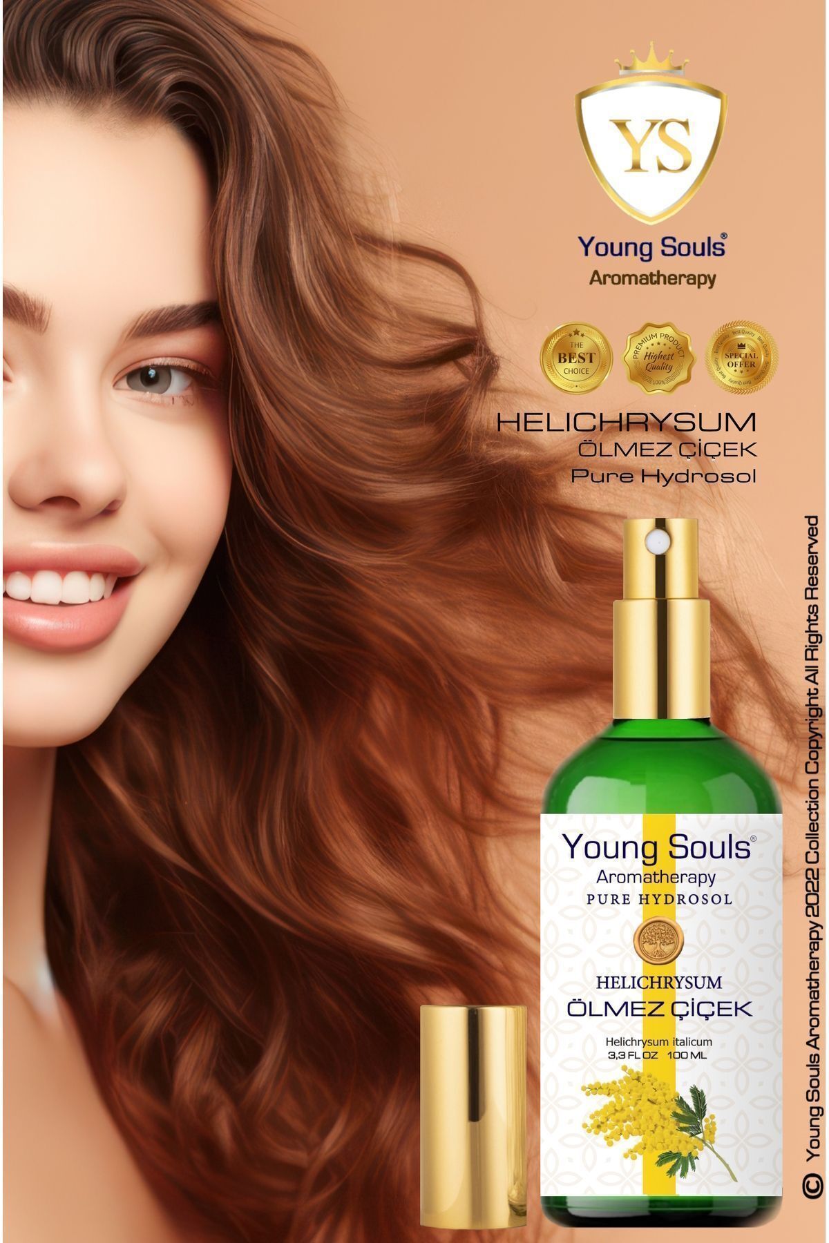 Aromatherapy Helichrysum Pure Hydrosol Tonic Immortal Flower Hydrosol Tonic 100 ml YOUNG SOULS