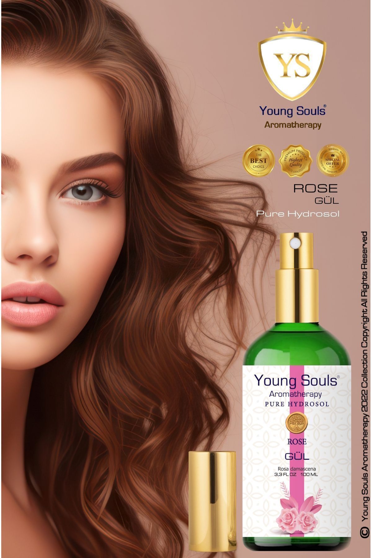 آروماتراپی رز پیور هیدروسل تونیک رز هیدروسل تونیک 100 میلی لیتر YOUNG SOULS