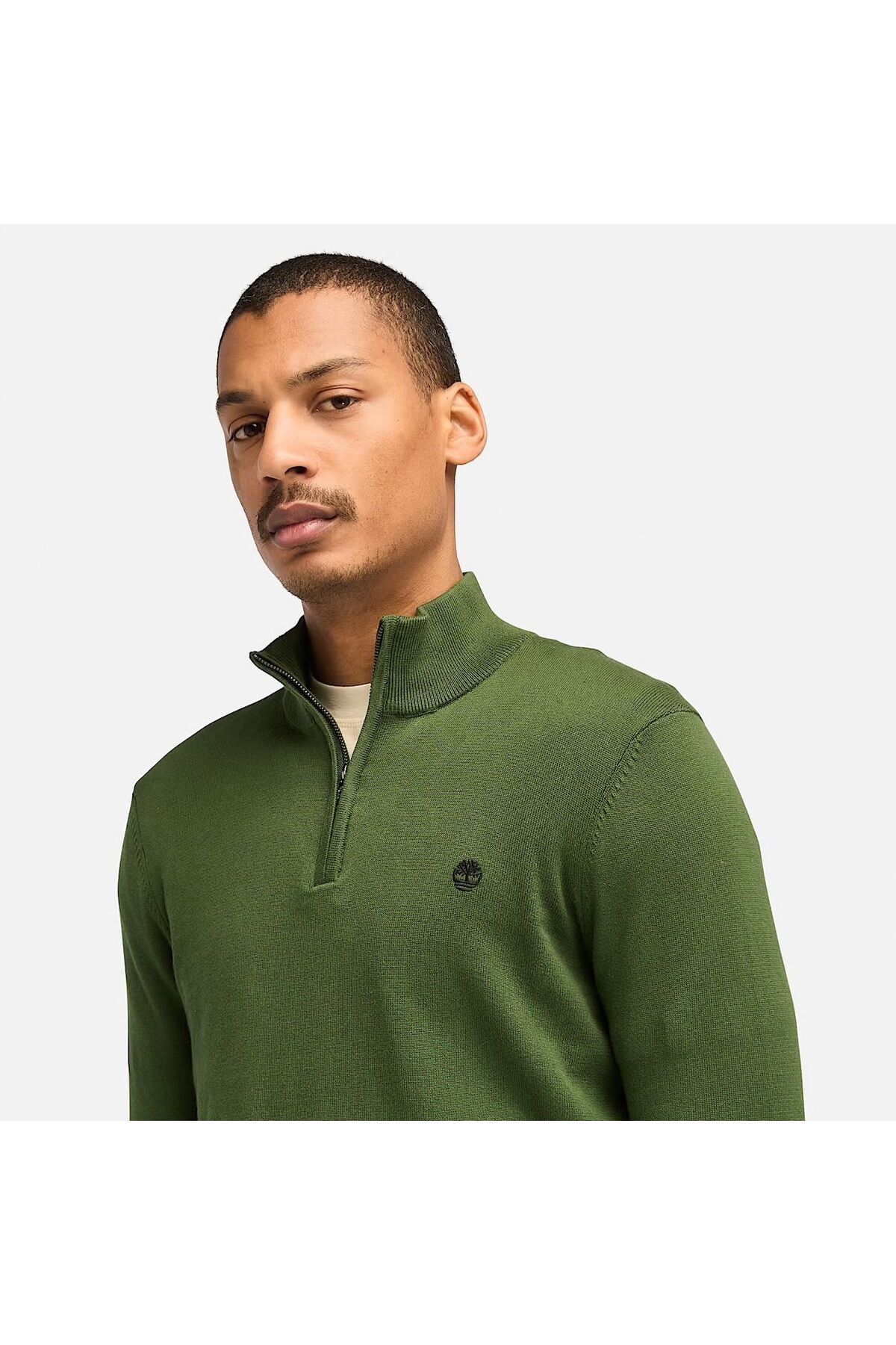 Timberland Koyu Ye il Erkekler icin Williams River Quarter Fermuarl Jumper Erkek Giyim