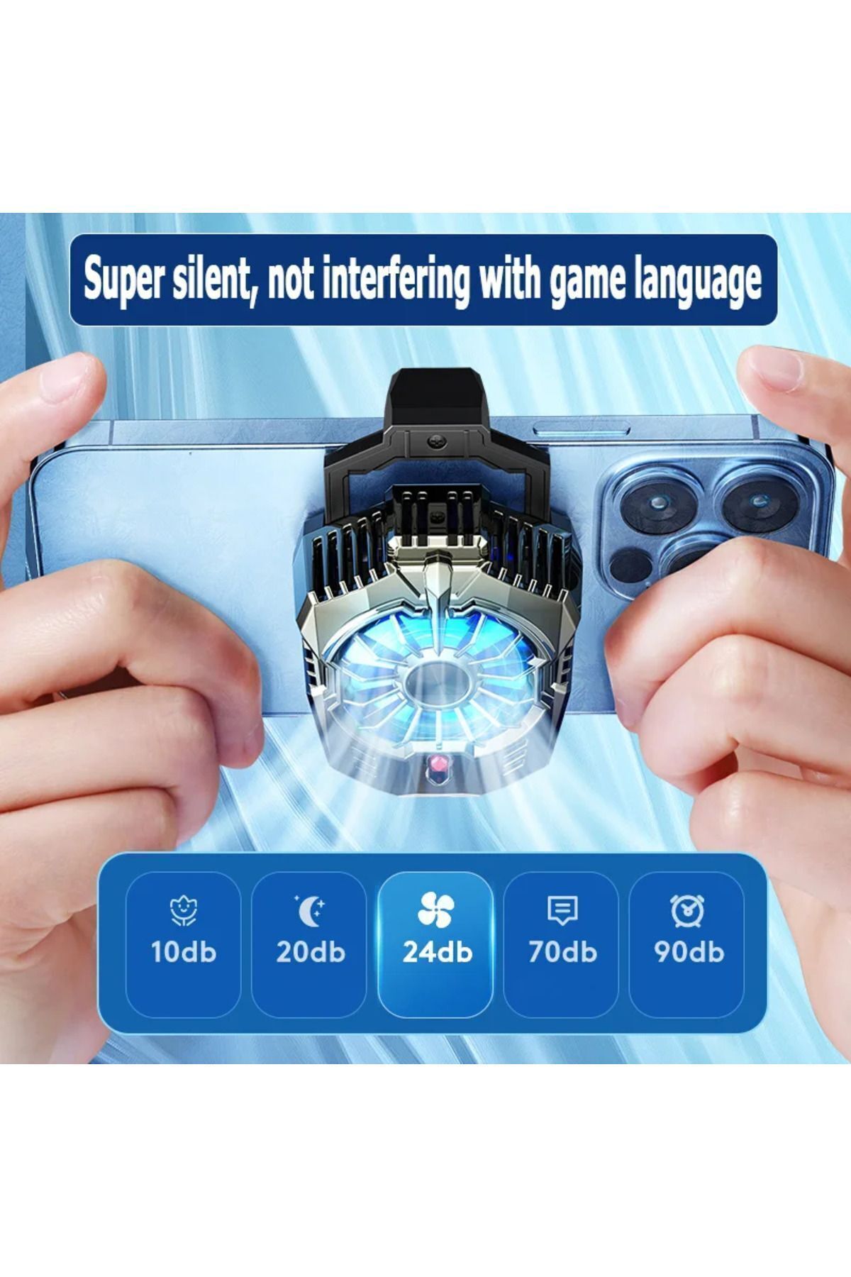 Nilpro-X20 Boxed - Universal Silent Led Phone Cooler Compatible with Iphone Android, Pubg Cod Fan Radiator 4