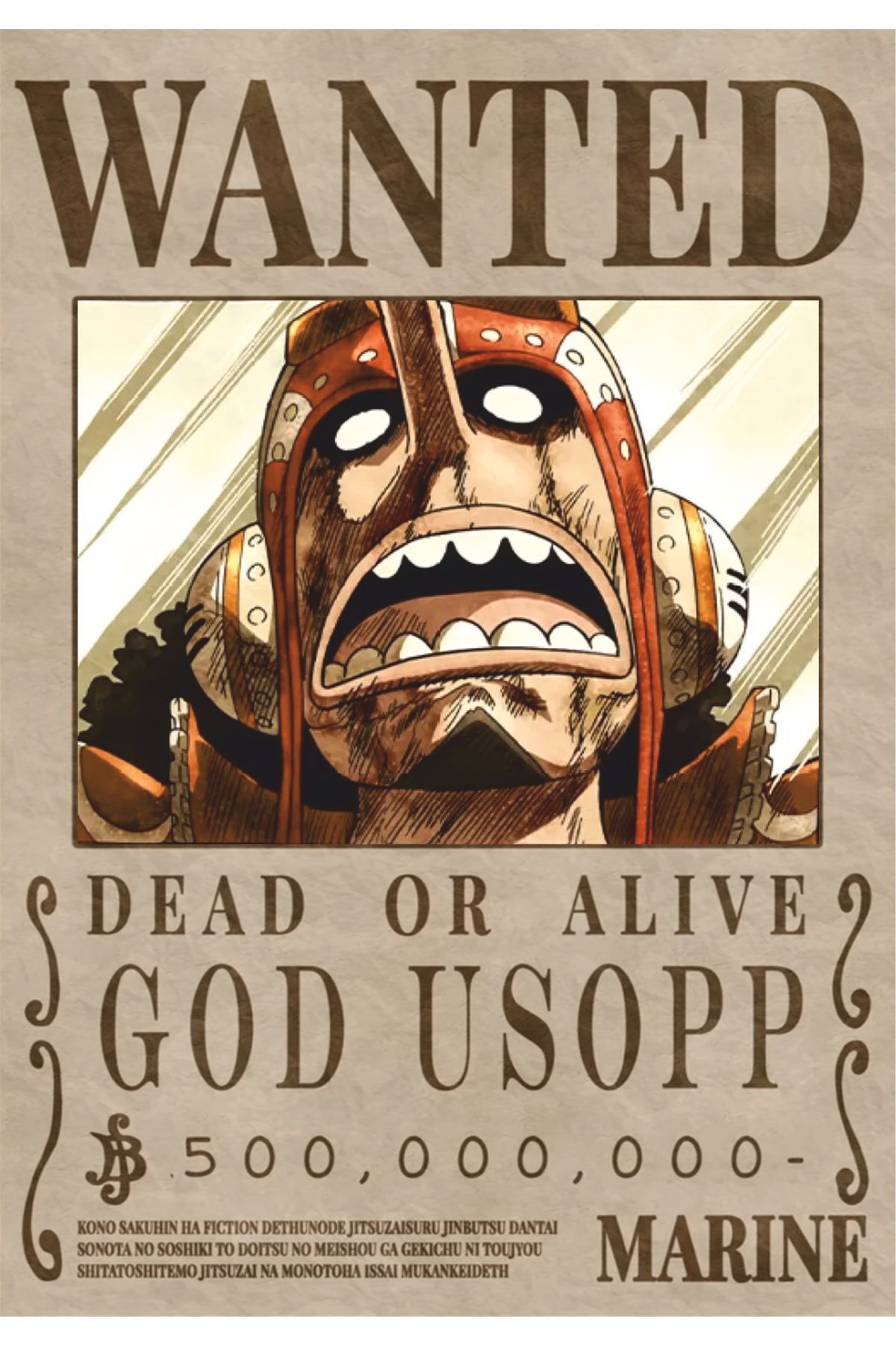 uzuntuning One Piece God Usopp Wanted Aranıyor Posteri - Fiyatı