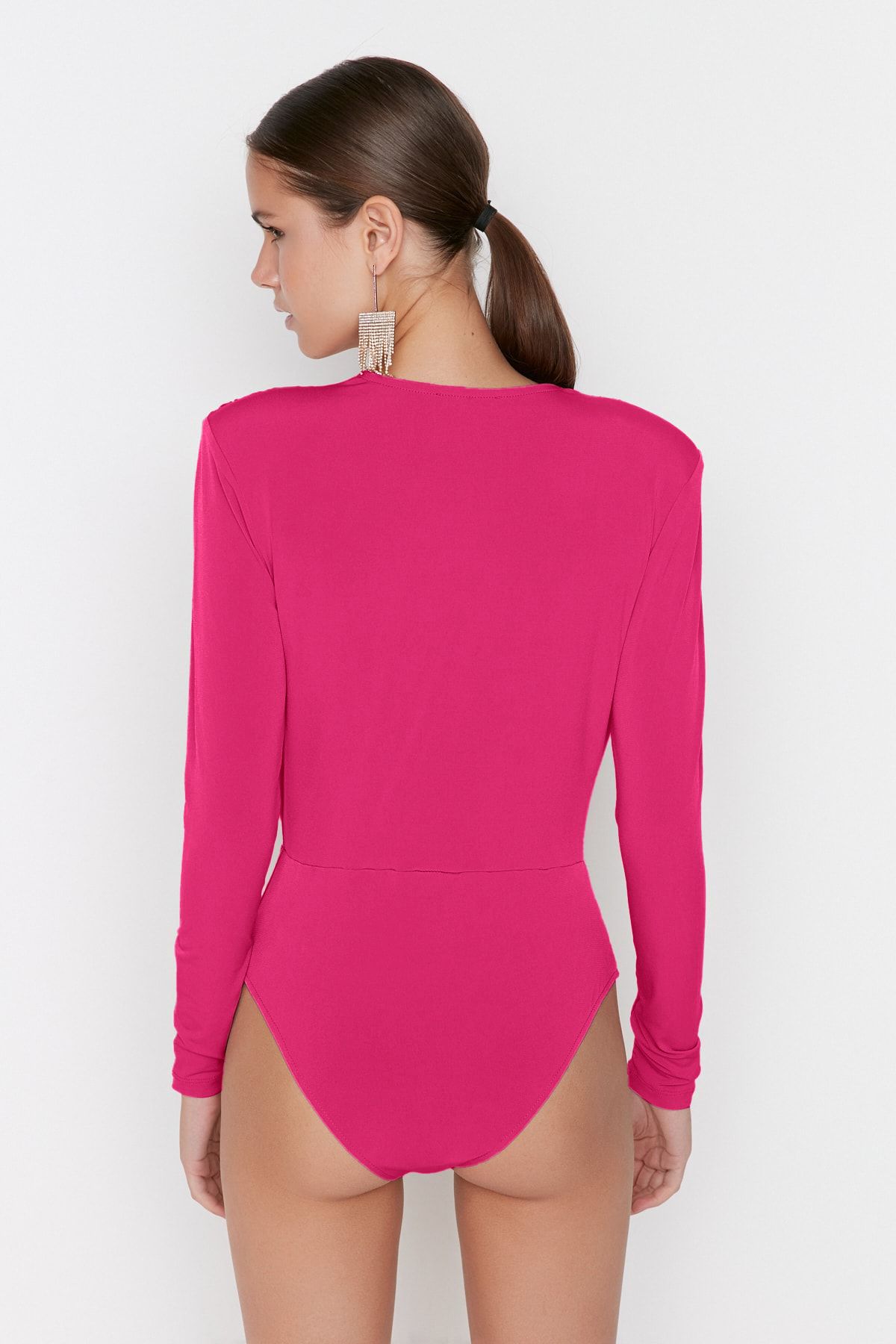 Trendyol Collection-Fusya Двобортний комір Orme Body TPRAW22BD0161 5