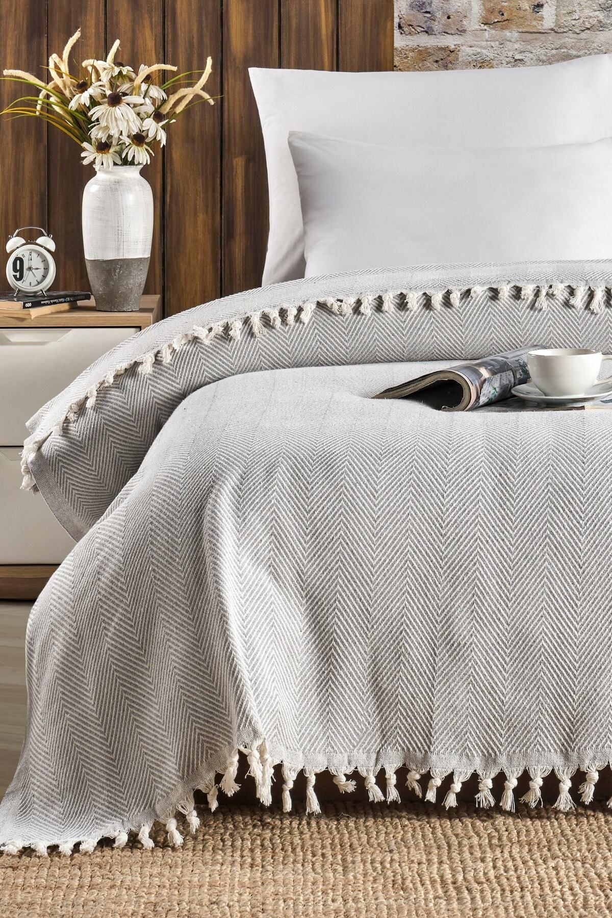 Casnack Lavin Model Gri Çift Kişilik Pike 1500gr. 200x230cm 2