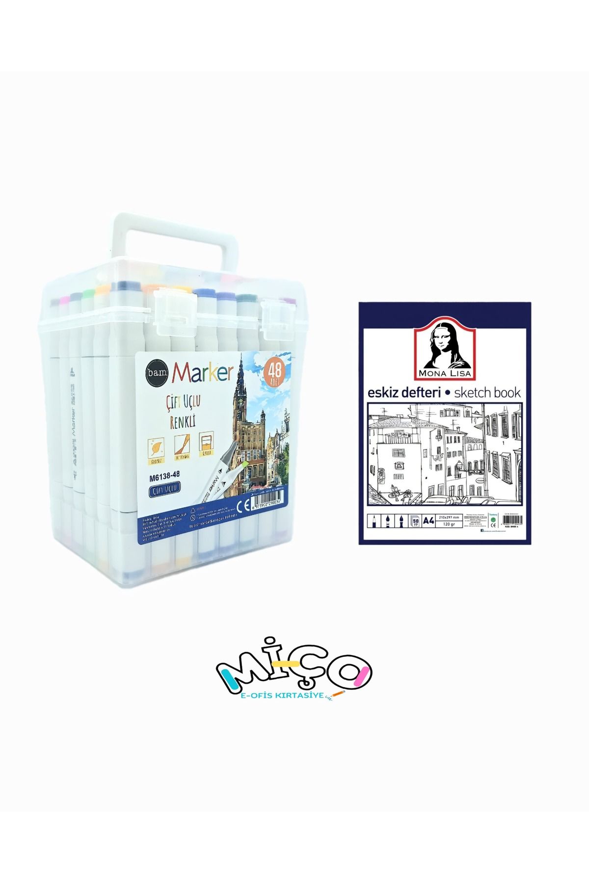 Bam-48-Piece Bam Effect Touch Marker Sketchbook Set - Double Sided Special Series Carrying Bag 1