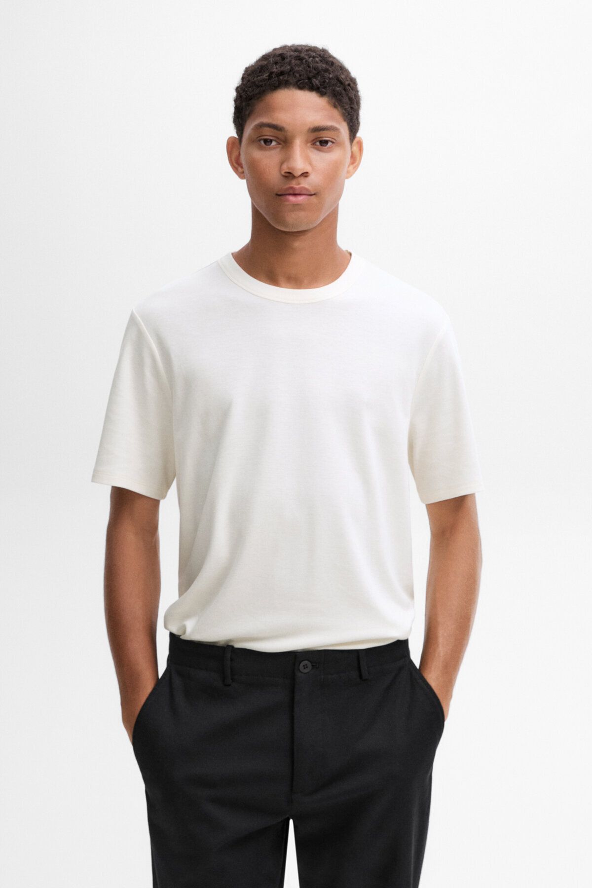 تی شرت مردانه آستین کوتاه پنبه Massimo Dutti