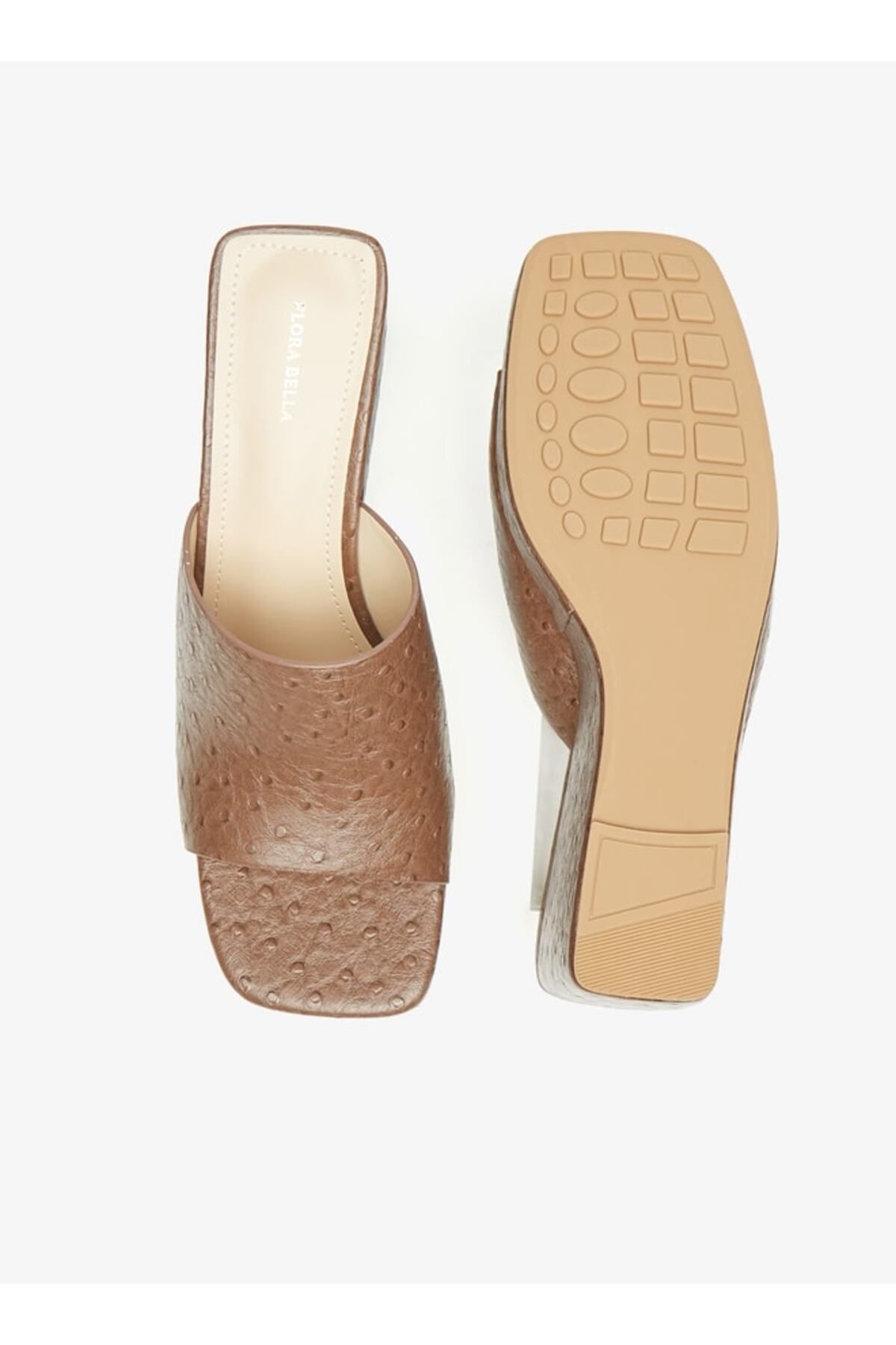 Flora Bella by Shoexpress-Flora Bella Textured Slip-On Sandals with Wedge Heels 4