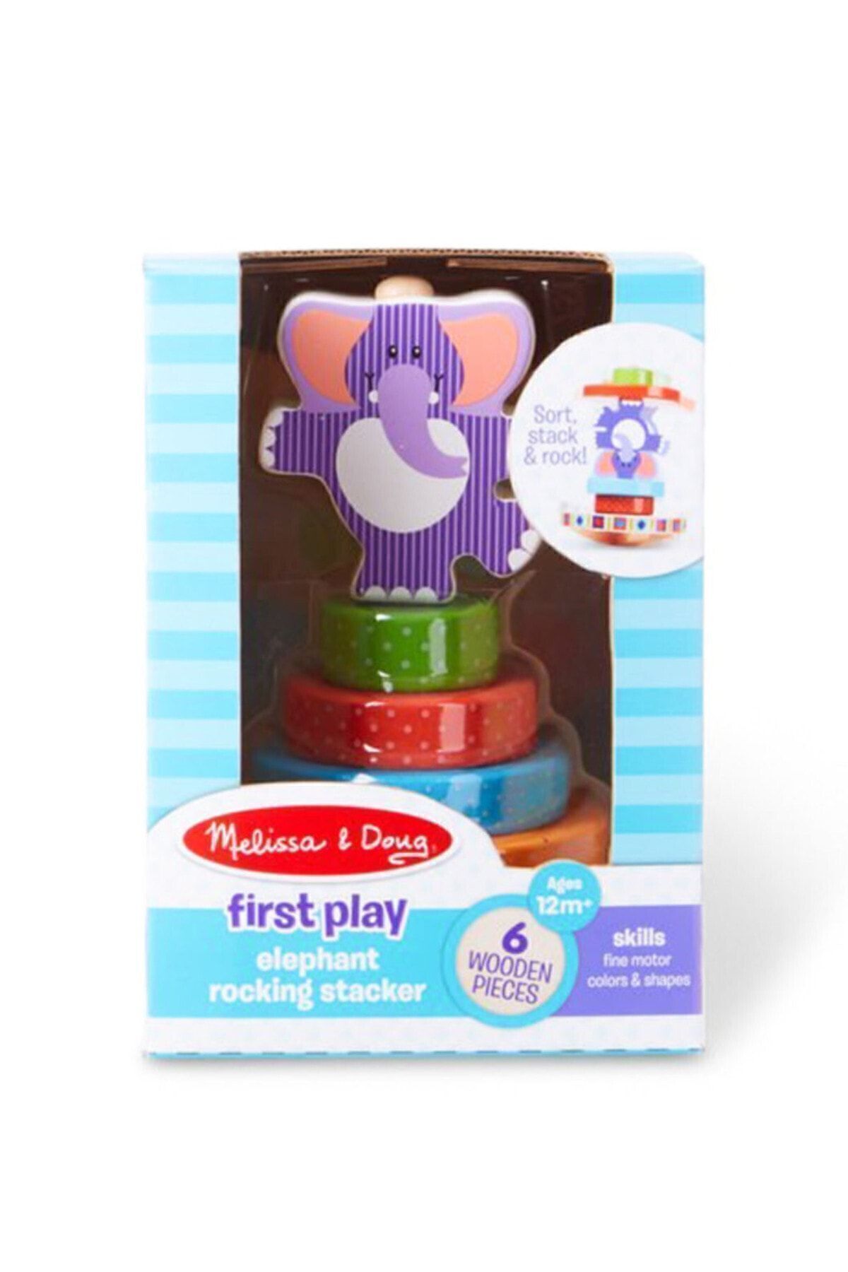 اسباب بازی های چوبی سفید مردانه و زنانه Melissa Doug برج سنگ فرش Melissa & Doug