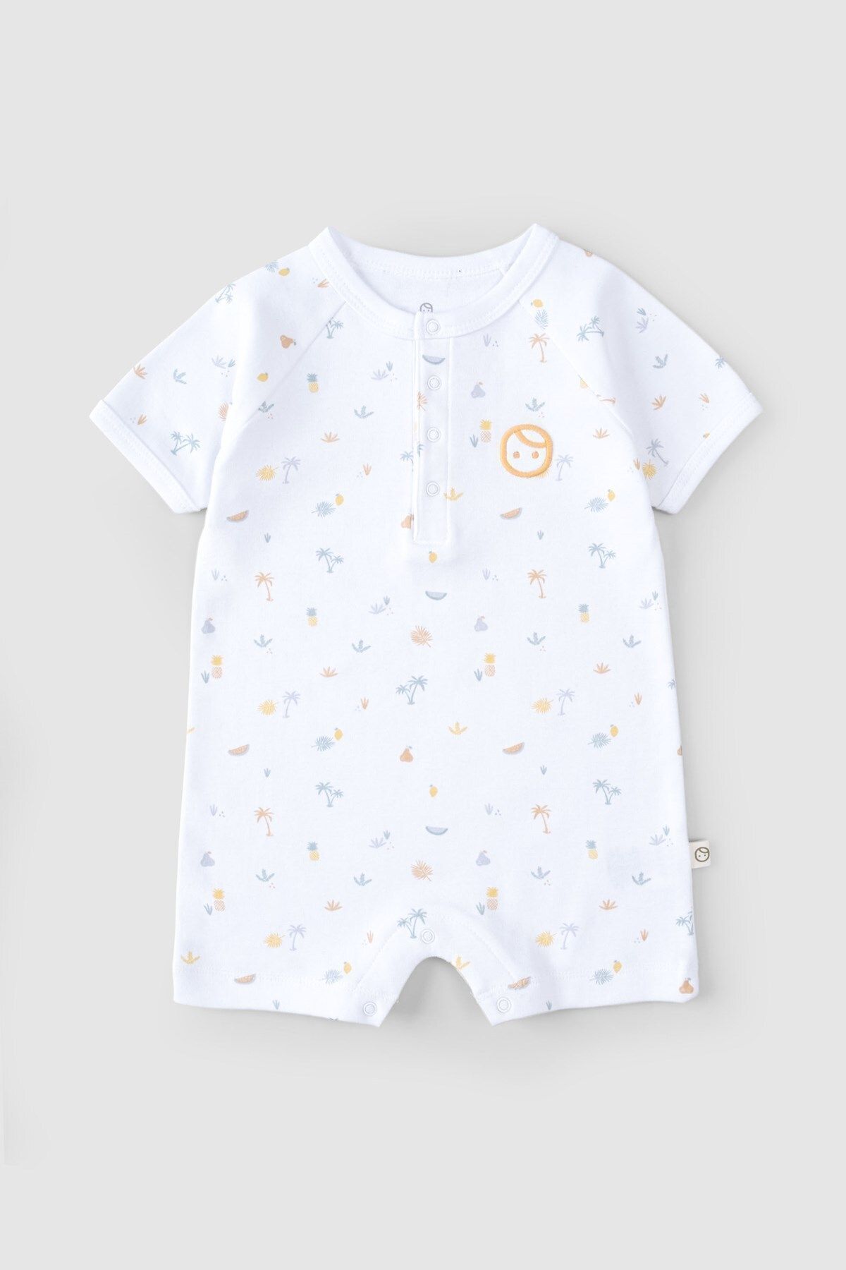 Little Gusto-Organic Cotton Short Sleeve Baby Shorts Jumpsuit - Picnic 1