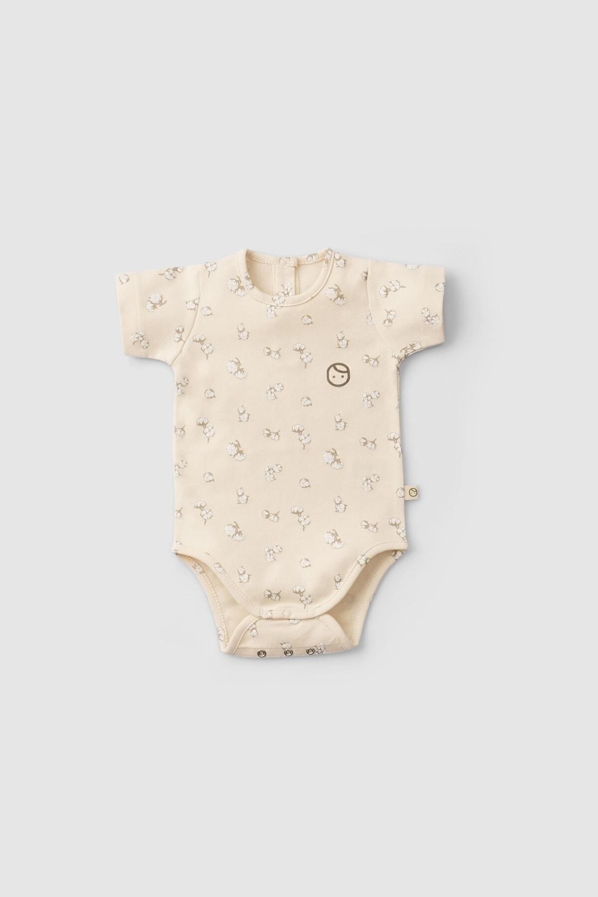 بادی نوزادی پسرانه – دخترانه بژ Little Gusto | 425ST-BODY اورجینال - تصویر 5