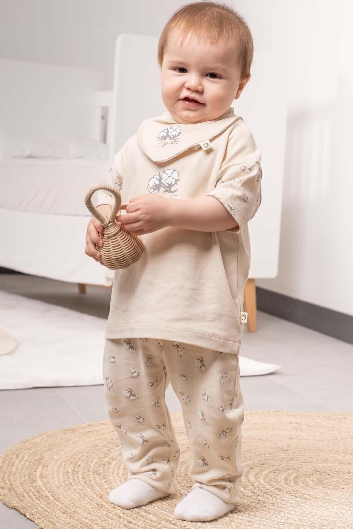ست نوزادی پسرانه – دخترانه اکرو Little Gusto | 141TKM-COTON13-I اورجینال - تصویر 2