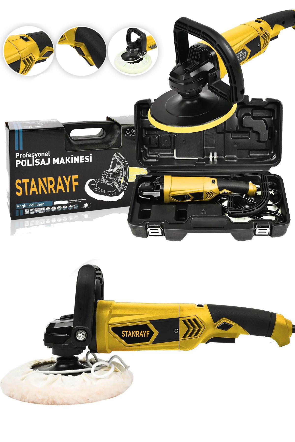 stanrayf Alman 9900 Watt 6 Kademe Devir Ayarlı Bakır Sargılı Polisaj Zımpara Makinasi Pasta Cila Makinesi