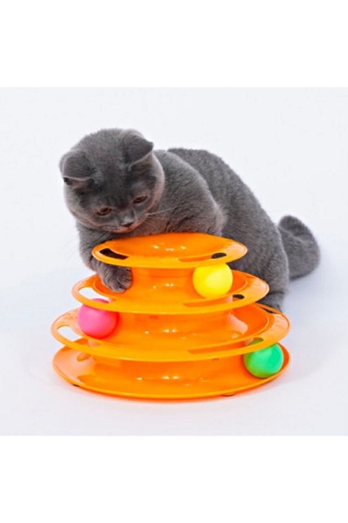 MAB-Cat Toy Set - Three Layers, Fun and Interactive (Tower of Tracks) 3