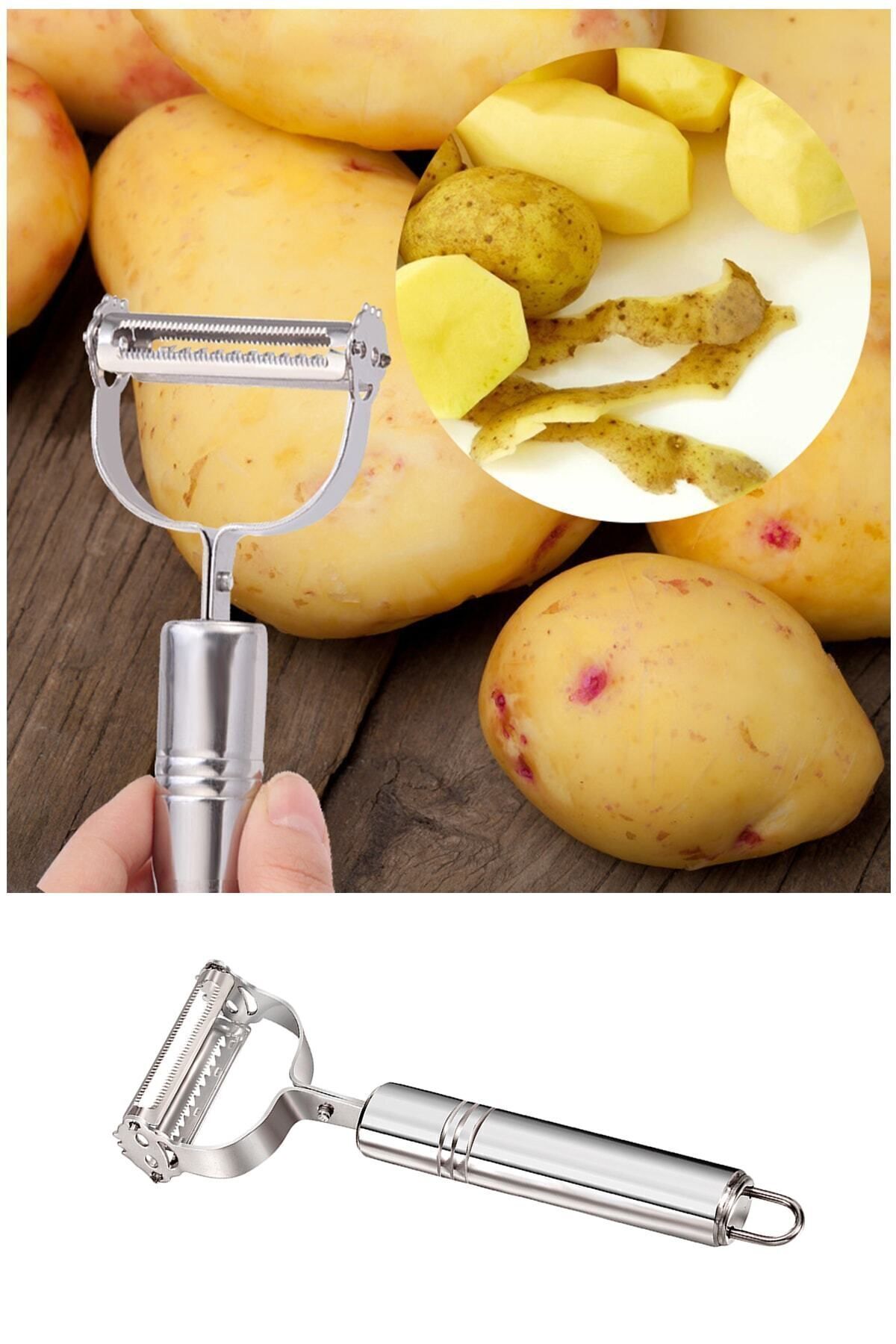 FABUUCLİCK-Professional Steel Double Sided Julienne Fruit Vegetable Peeler Chopper Potato Apple Fruit Peeling 5