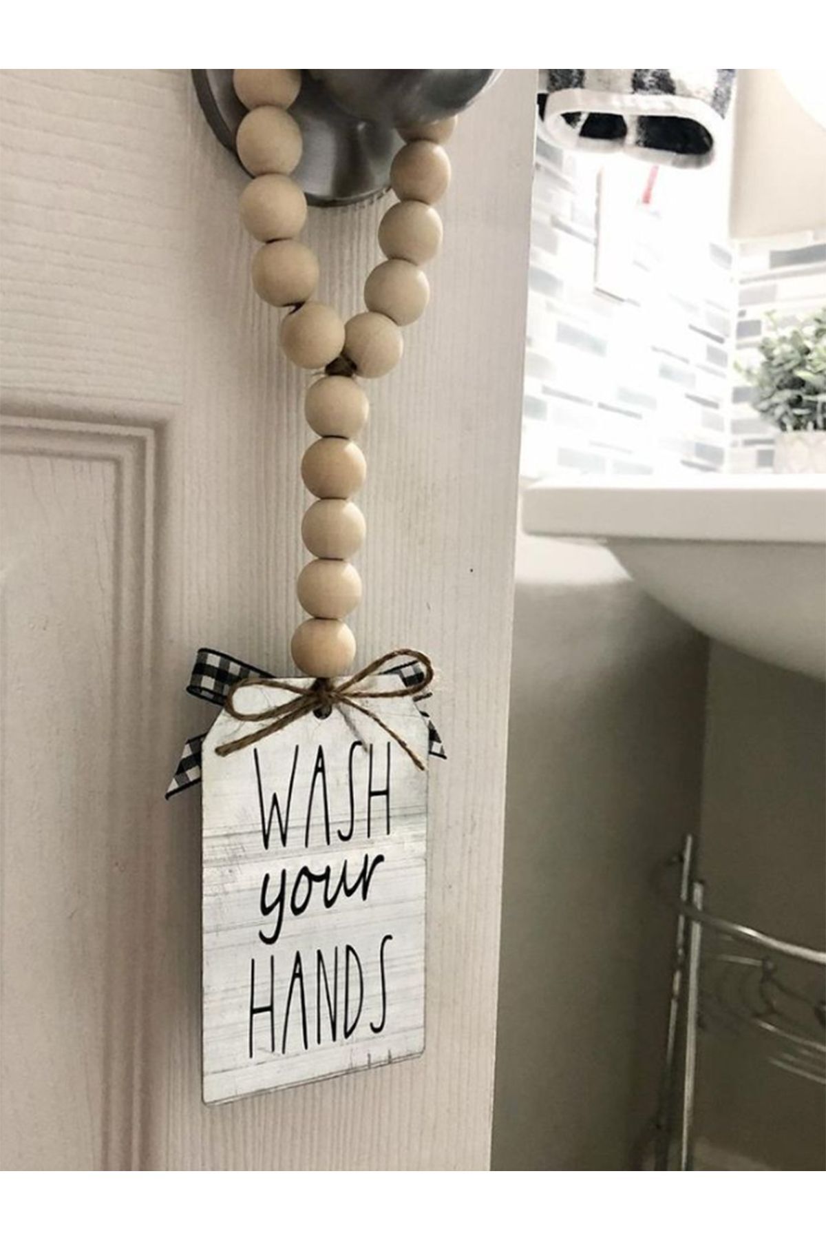 İskandinav Tarzı Dekoratif Boncuklu Kapı Kolu Aksesuarı (BANYO)