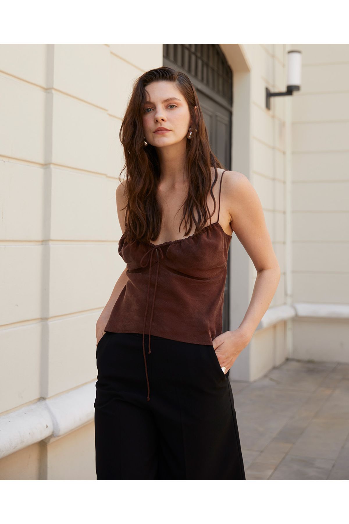 Towdoo-Sunflower Rope Strap Blouse 6