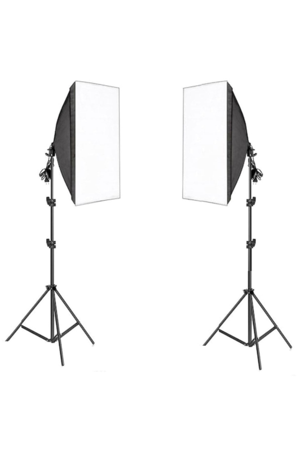4 Duylu Softbox (2 Adet) + 2 M Işık Ayağı +8 Adet 20 Wat Led Lamba (toplam 14 400 Lümen)