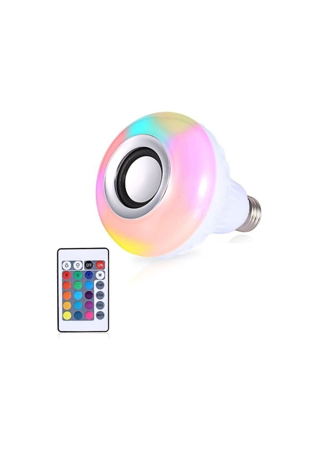 Uzaktan Kumandalı Gece Lambası Bluetooth Hoparlör Rgb Led Ampul Speaker