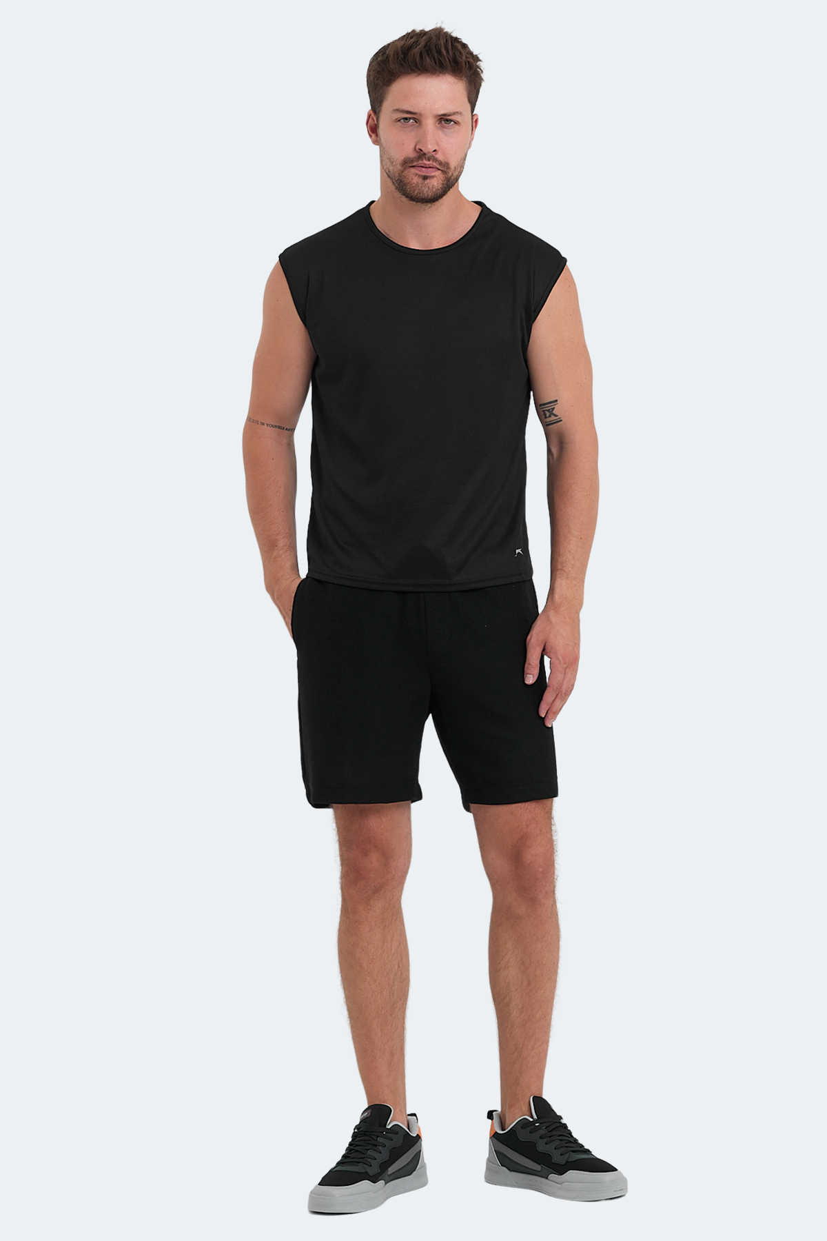 تی شرت ورزشی اسلازنگر مردانه پلی استر مشکی  راسته Regular/رگولار    Regular/رگولار Casual / کژوال | Slazenger ST14TE081 TR - تصویر 7