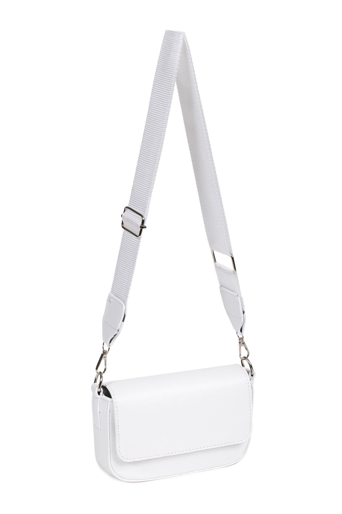 macharel jeans-Weiße kleine Baguette-Tasche mit überkreuztem Riemen 7