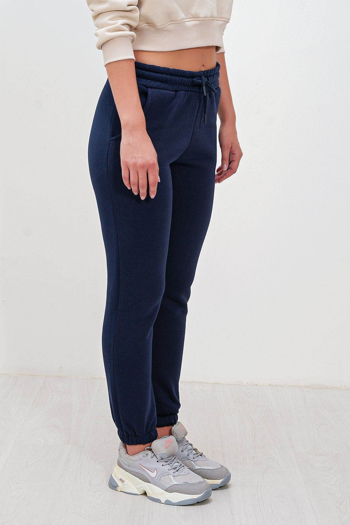 HAKKE-Pantaloni de trening cu trei fire cu buzunare 2