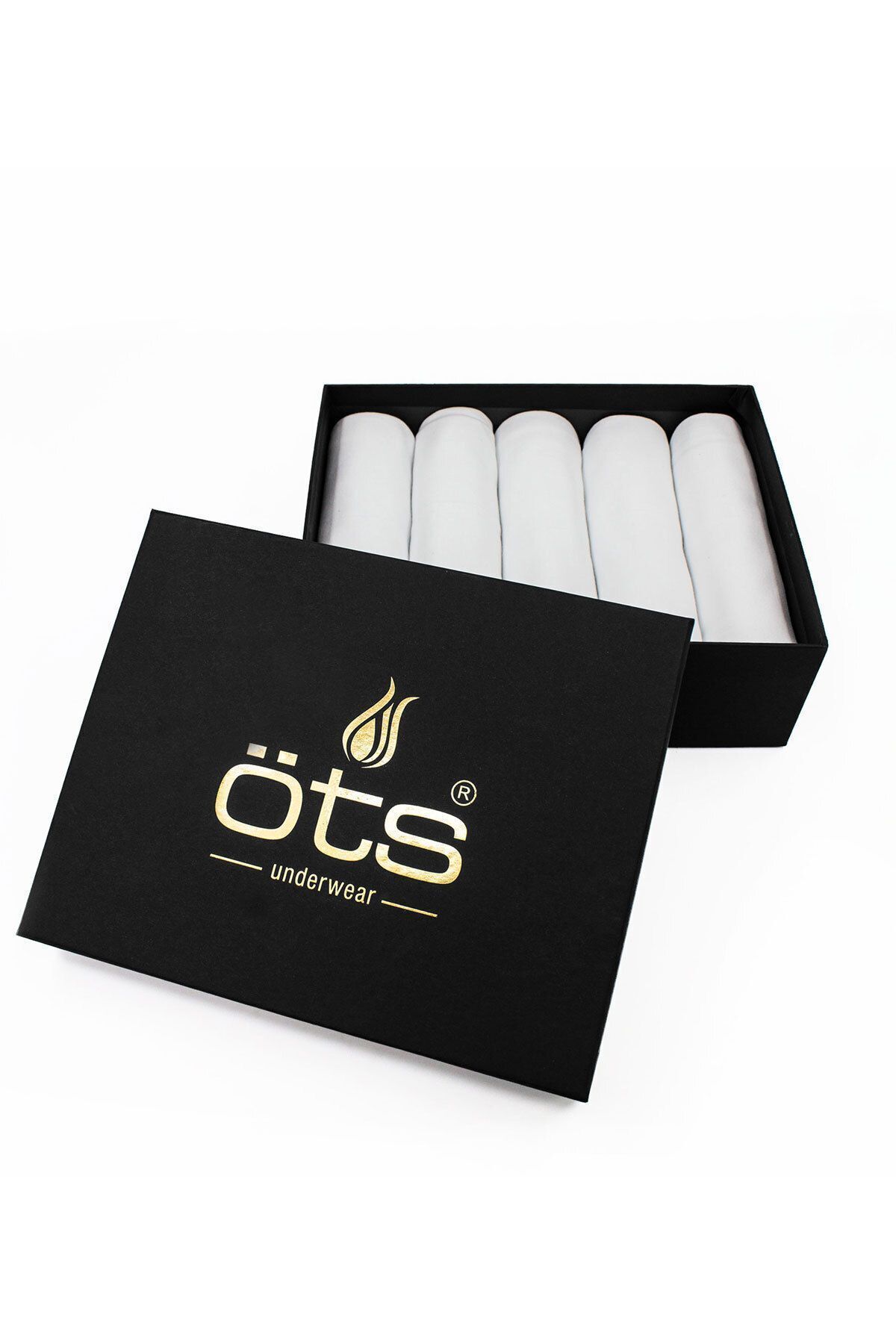 Öts-قميص داخلي رجالي مصنوع من القطن بنسبة 100% مكون من 5 قطع، مريح، في صندوق خاص أسود فاخر 5