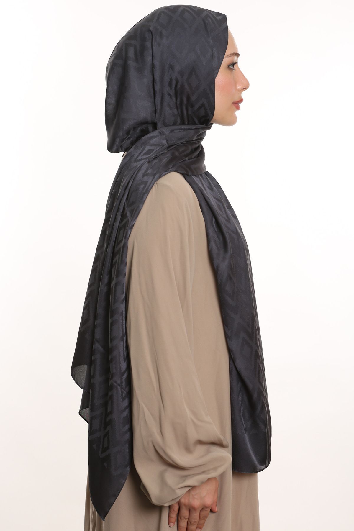 m moon scarf-High Quality Smoked Tile Pattern Silky Jacquard Shawl - Italian Stitching, Imported Fabric 5