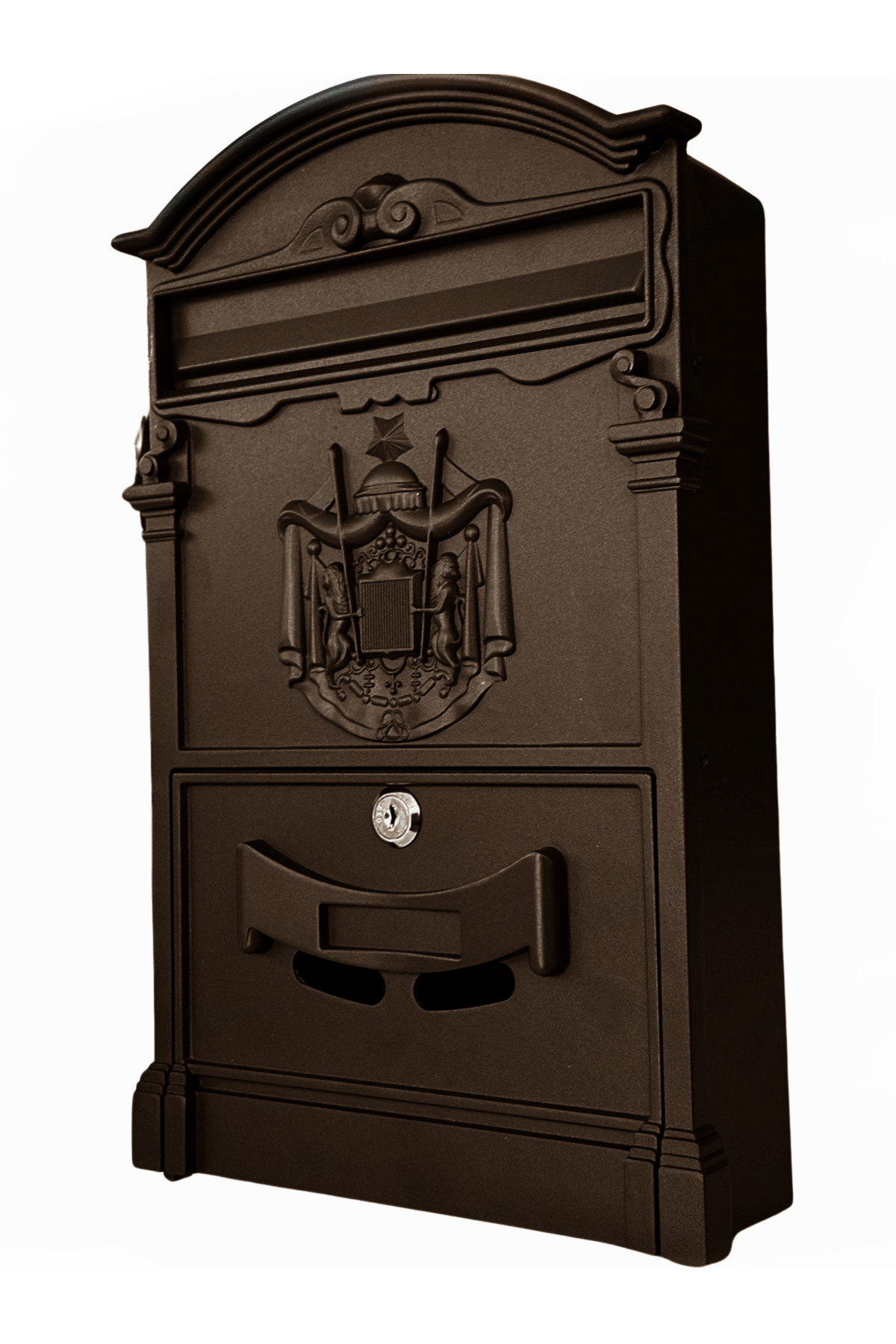 almital mobilya aksesuarları furniture accessories Glamour Villa Tipi Dekoratif, Komple Metal, Antik Bakır Renk Posta Kutusu