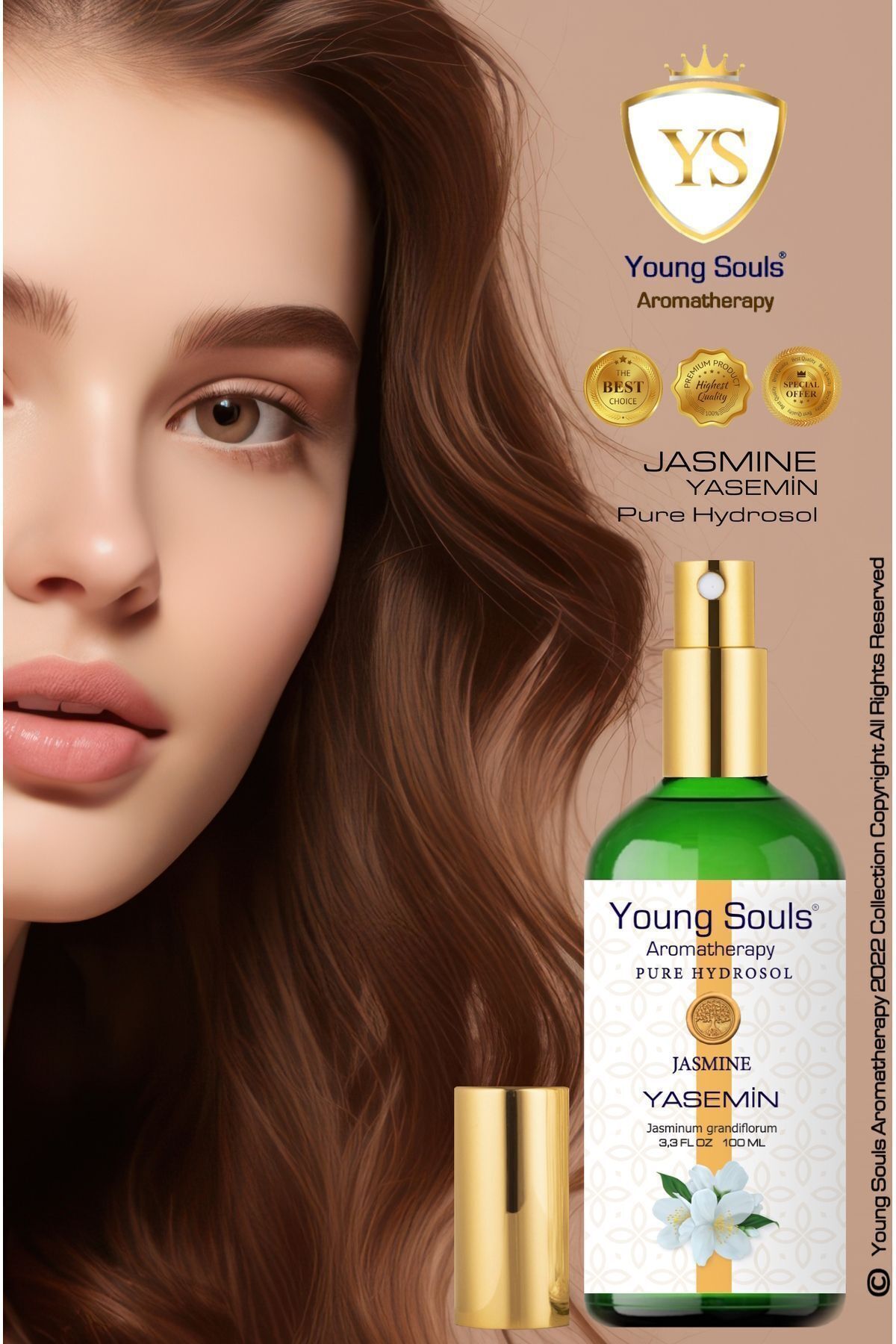 رایحه درمانی Jasmine Pure Hydrosol Tonic یاسمن هیدروسل تونیک 100 میلی لیتری YOUNG SOULS