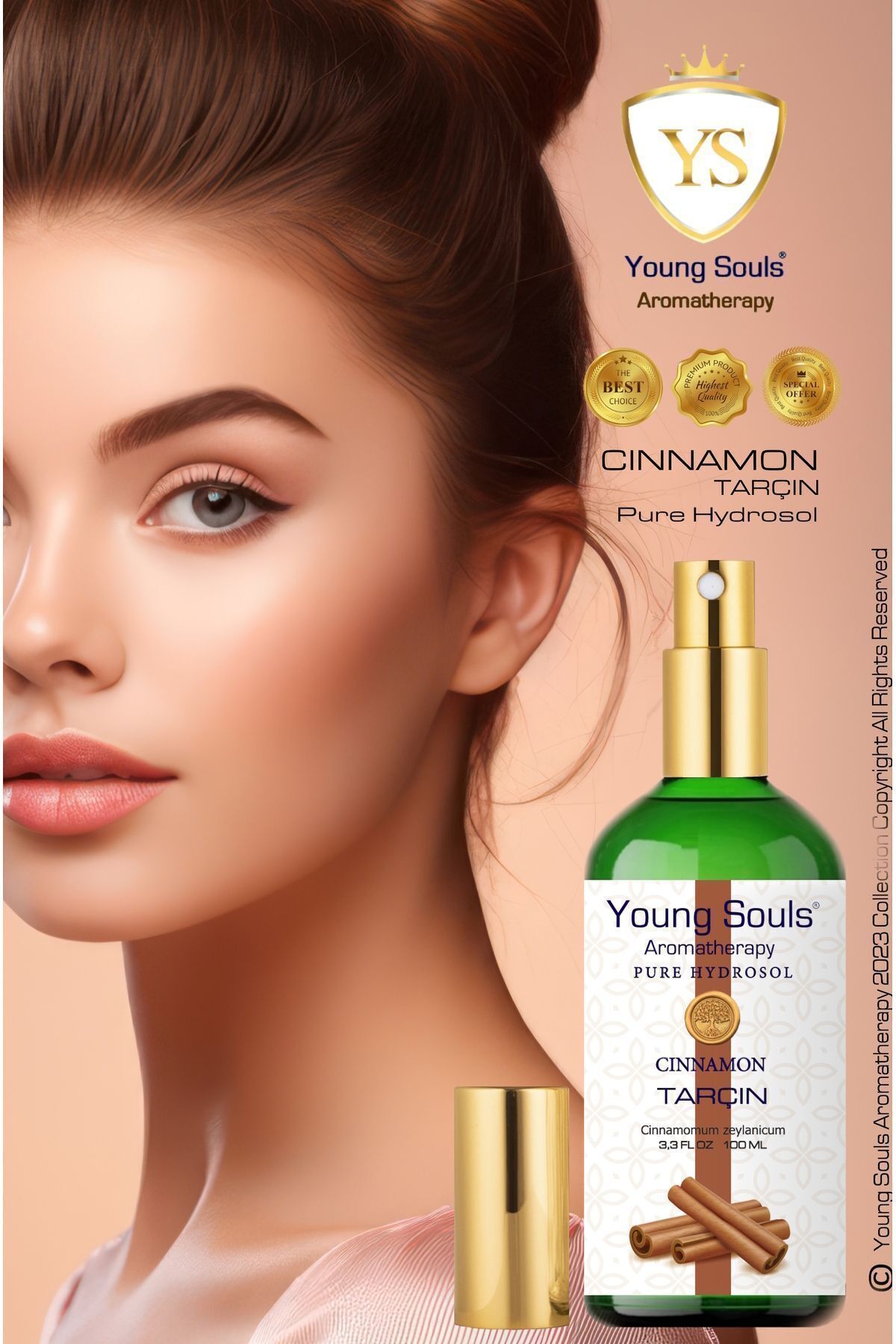 رایحه درمانی دارچین تونیک هیدروسل خالص دارچین تونیک هیدروسل 100 میلی لیتری YOUNG SOULS