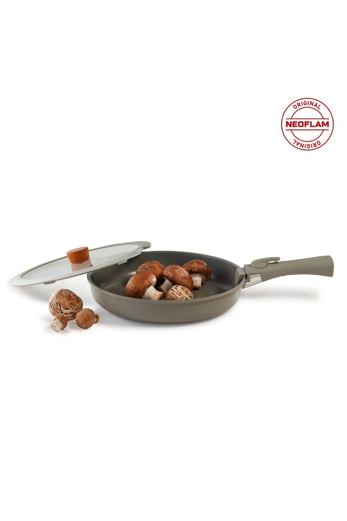 NEOFLAM-Midas Gray 17-Piece Interlocking Induction Pot and Pan Set with Detachable Handle 6