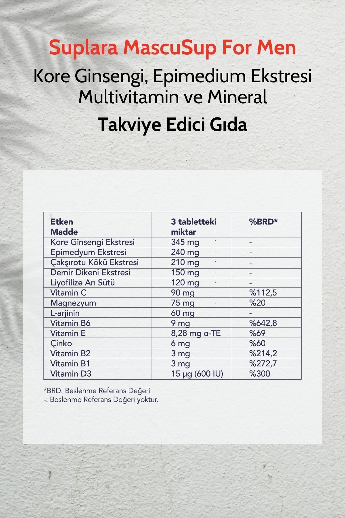 Suplara-Mascusup Multivitamin and Mineral Tablet with Korean Ginseng and Epimedium Extract 3